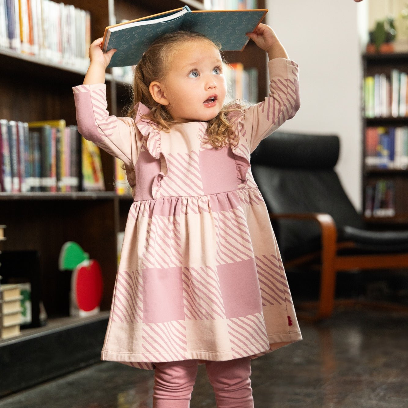 Recycled Cotton Buffalo Check RuffleDress