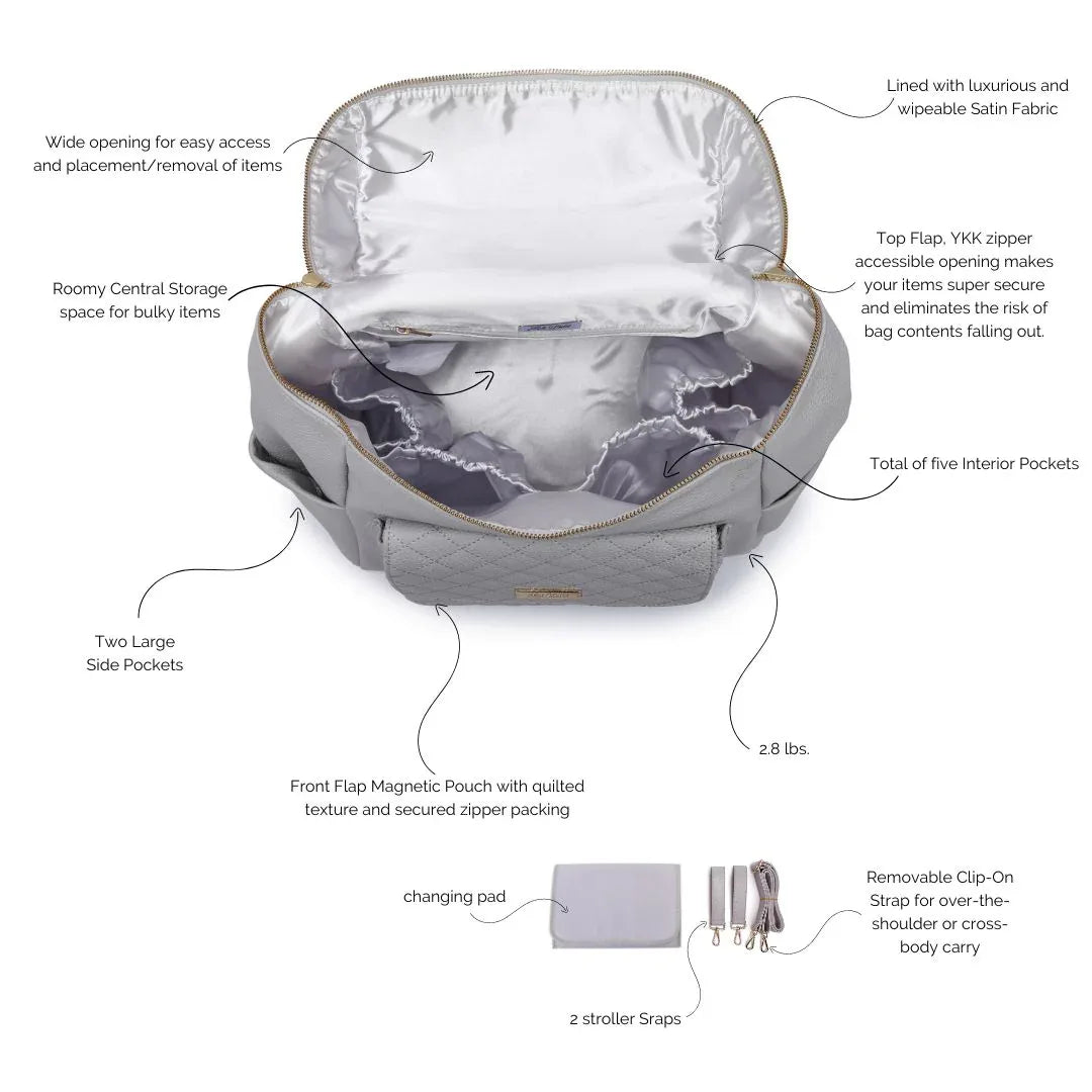 Signature Diaper Bag Stone Grey