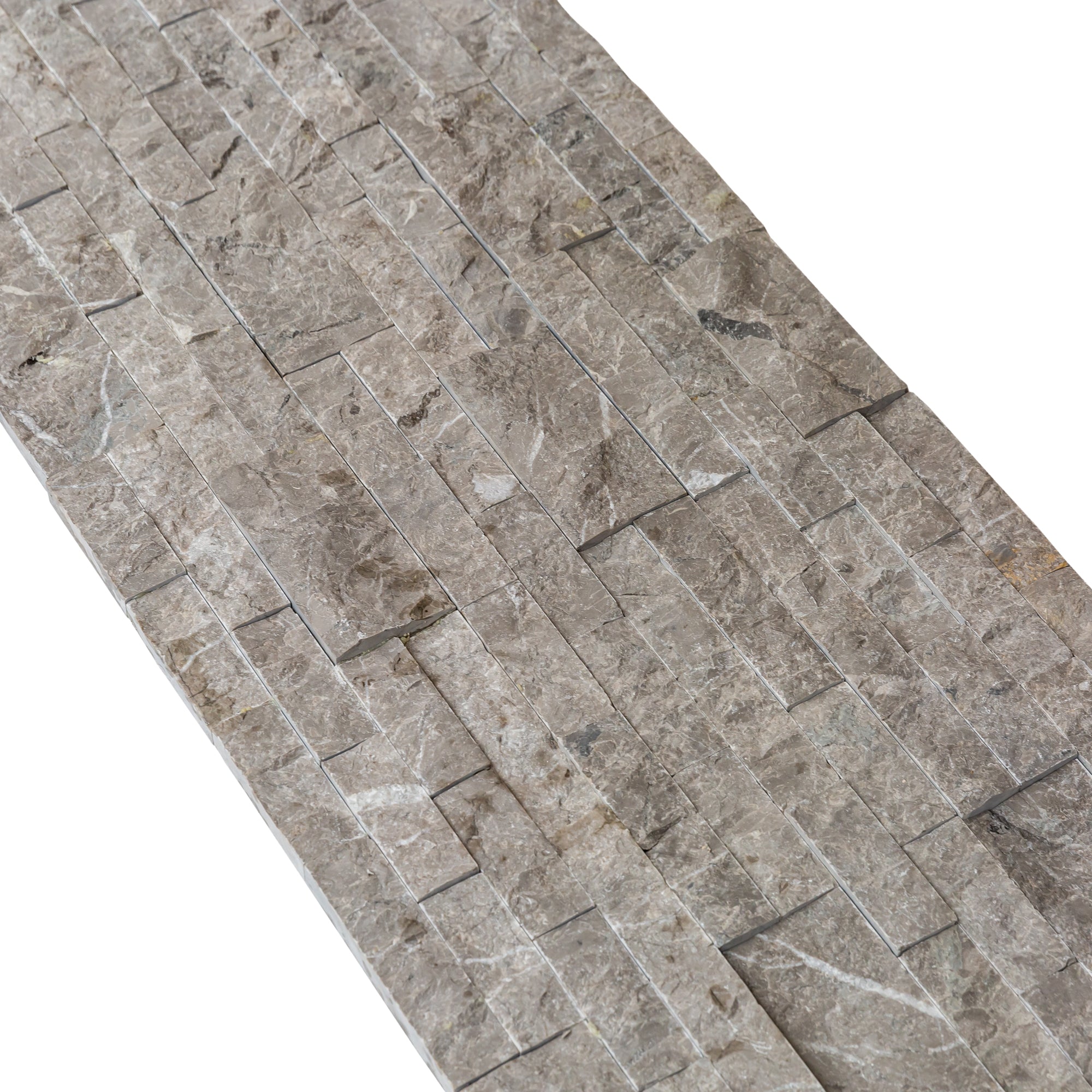 Moon Grey Ledger 3D Panel 6"x24" Natural Marble Wall Tile - Belair Collection