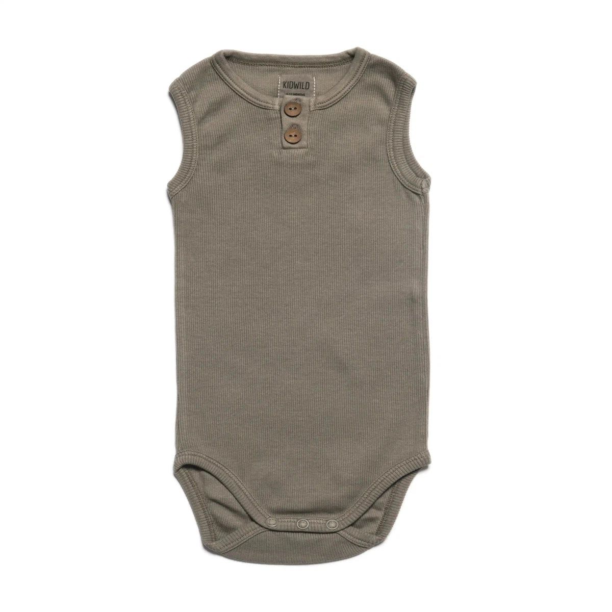 Organic Vintage Bodysuit S/L - Moss