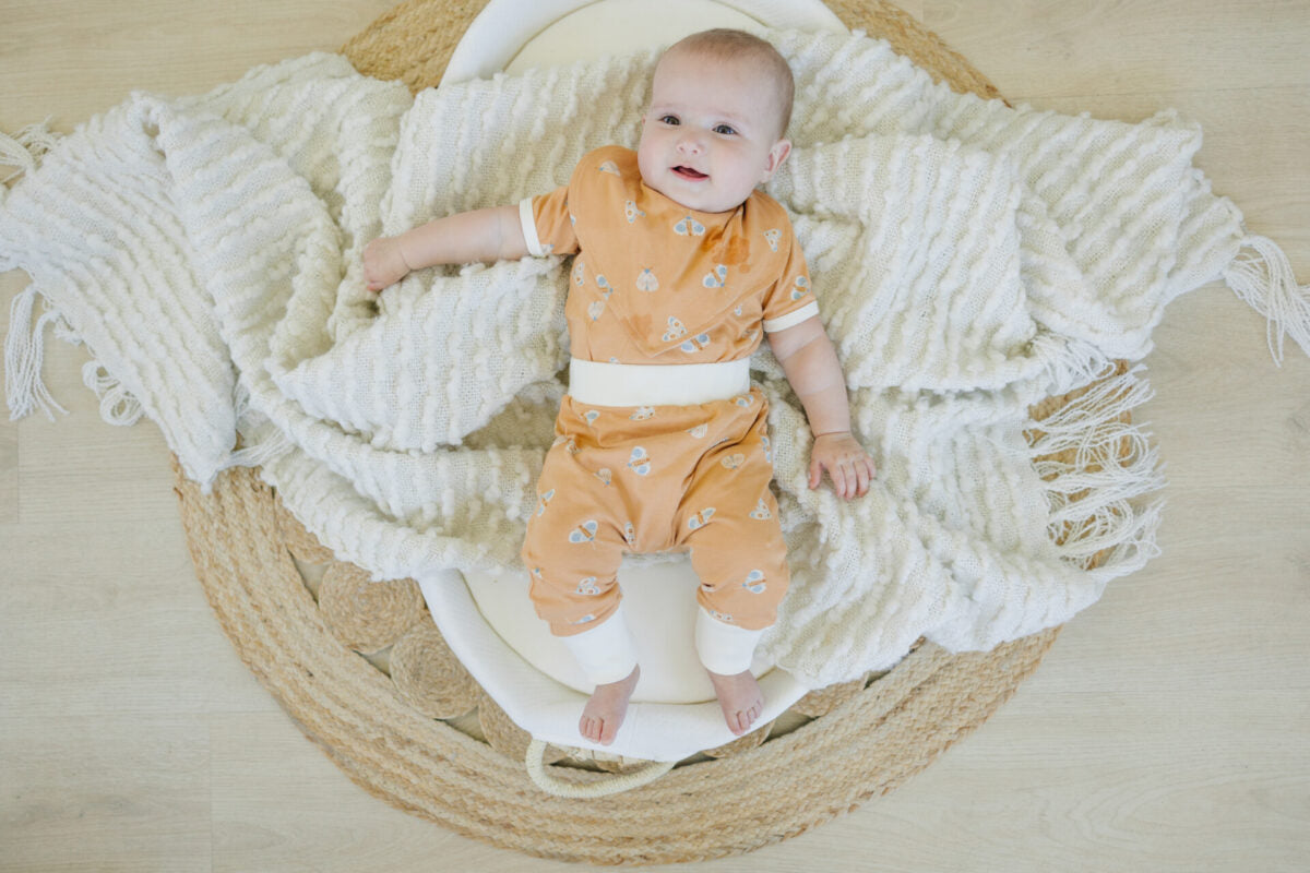 GOTS Certified Organic Cotton Short Sleeve Bodysuit - Magical Moth