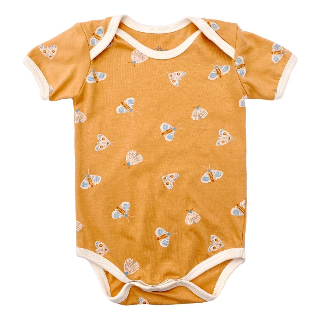 GOTS Certified Organic Cotton Short Sleeve Bodysuit - Magical Moth