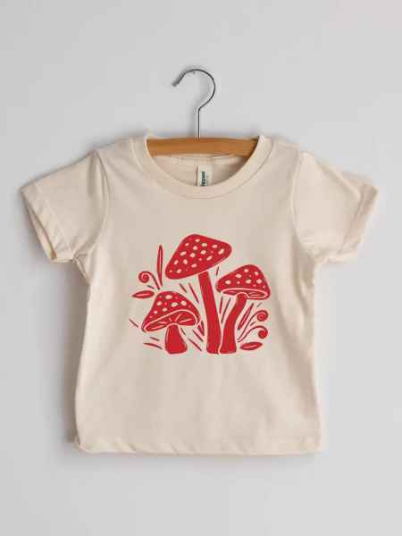 Modern Mushrooms Cream Organic Baby & Kids Tee