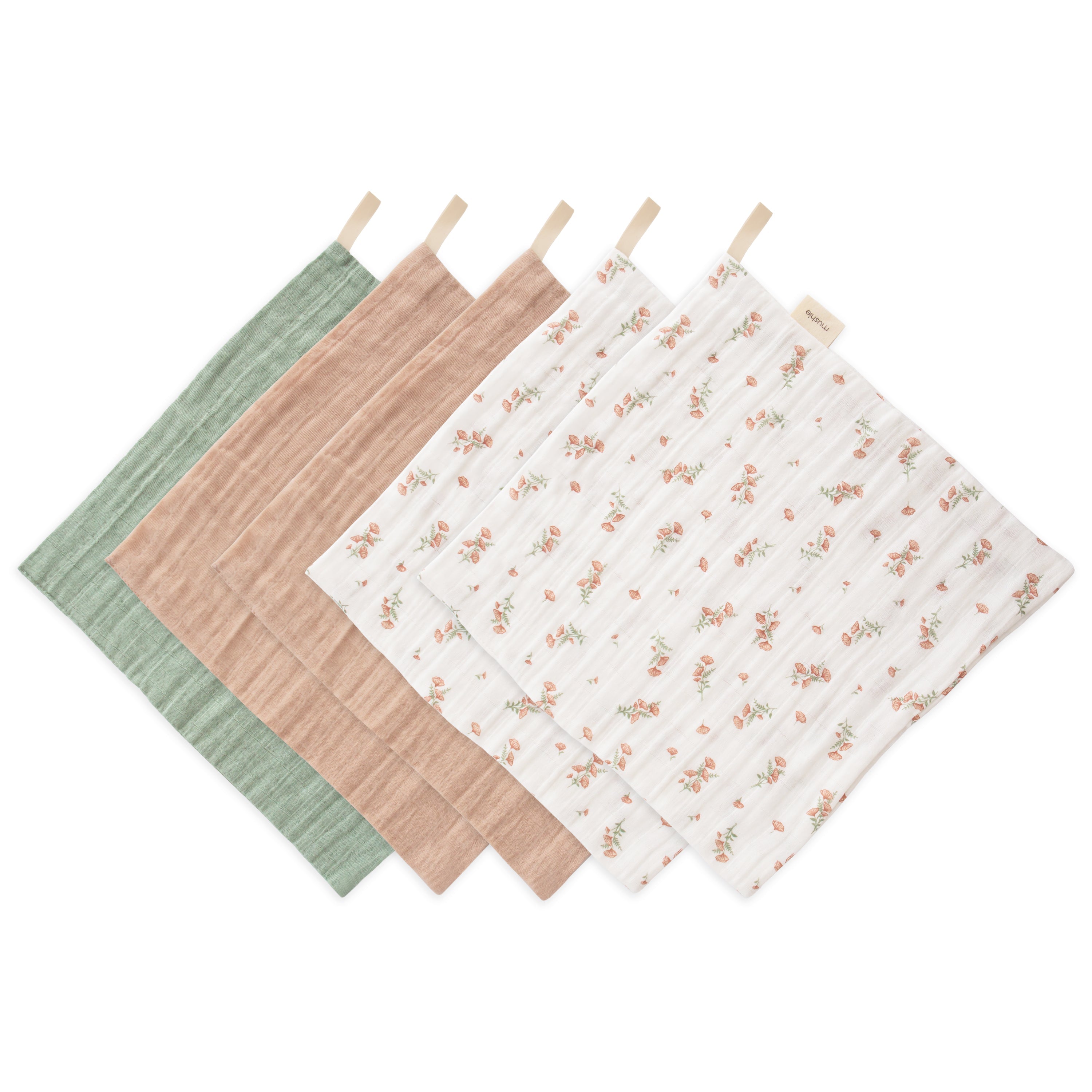 Muslin Cotton Washcloth 5-Pack Muslin Cotton Washcloth Mushie   