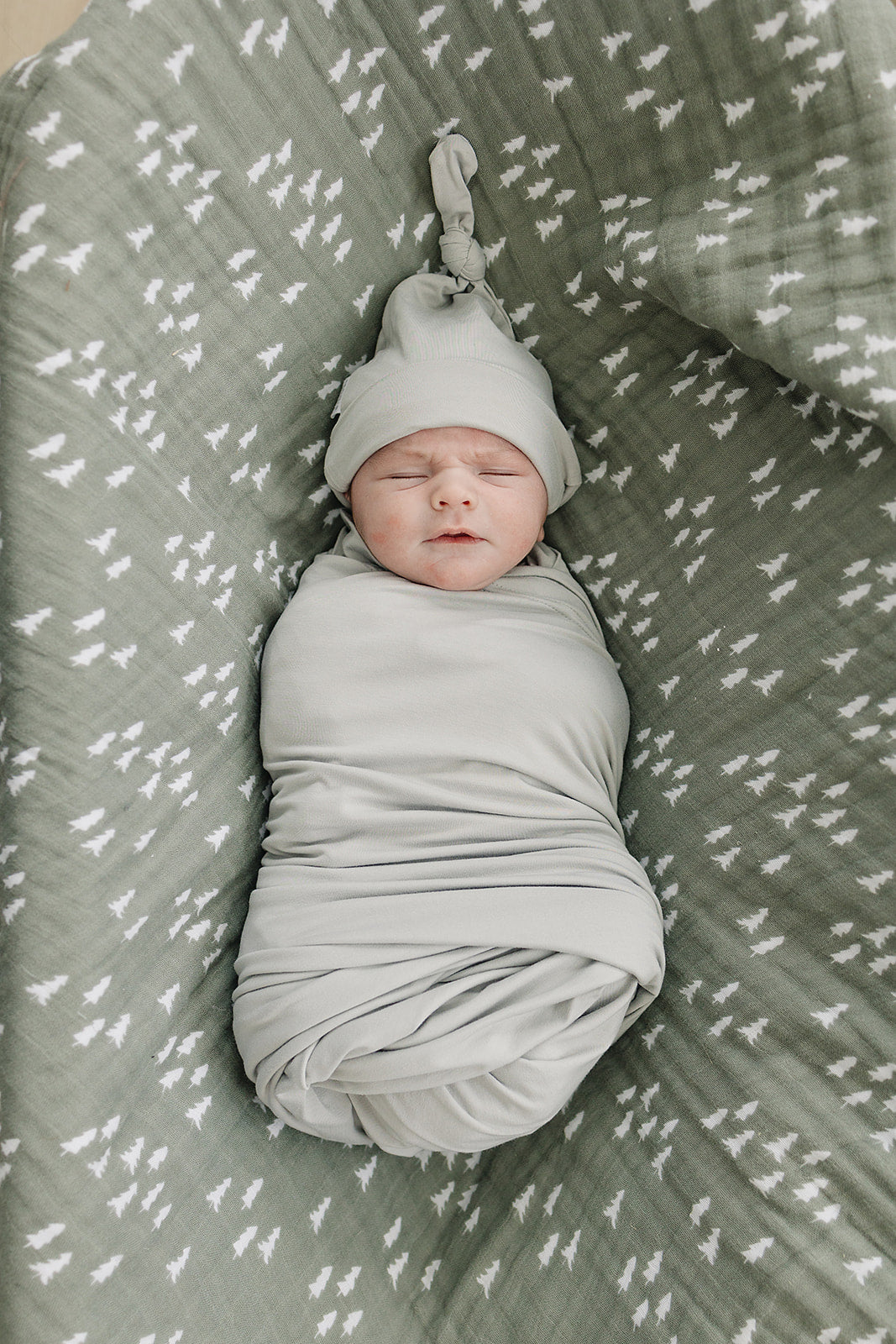 Sage Bamboo Stretch Swaddle  Mebie Baby   