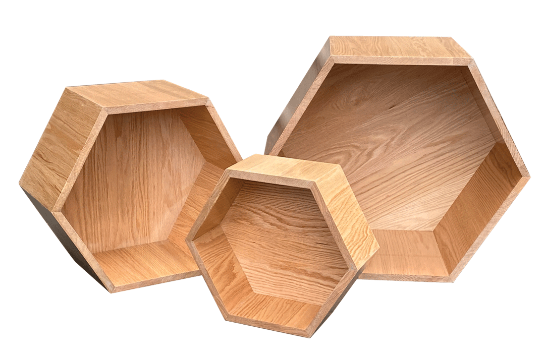 Hexagon Nesting Tables (Set of 3) | Solid European Oak