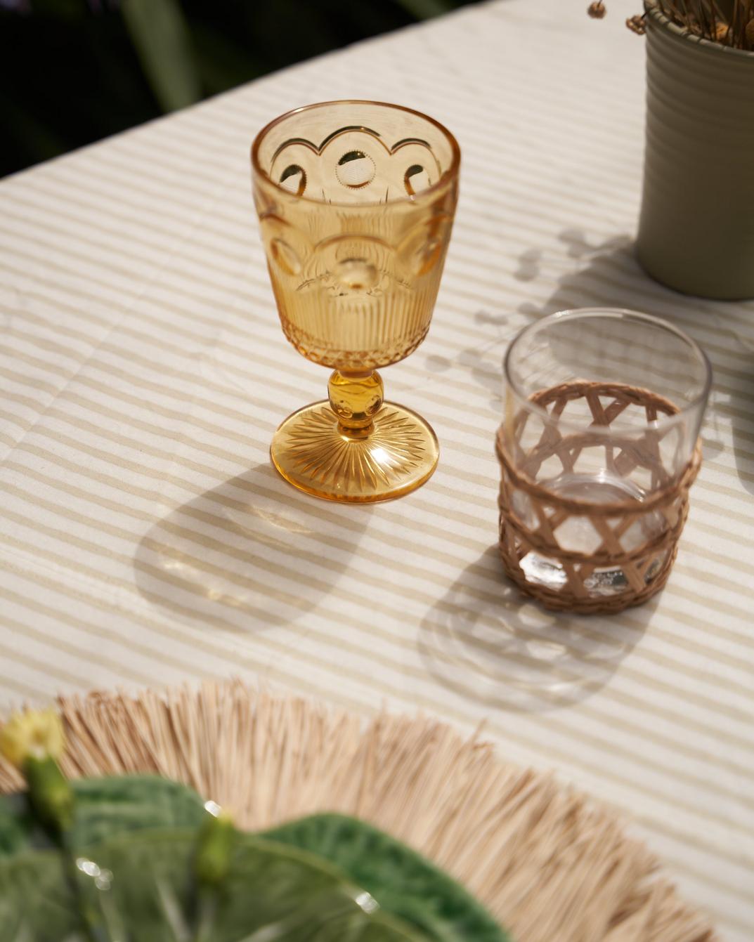 Round Tablecloth - Beige Stripe