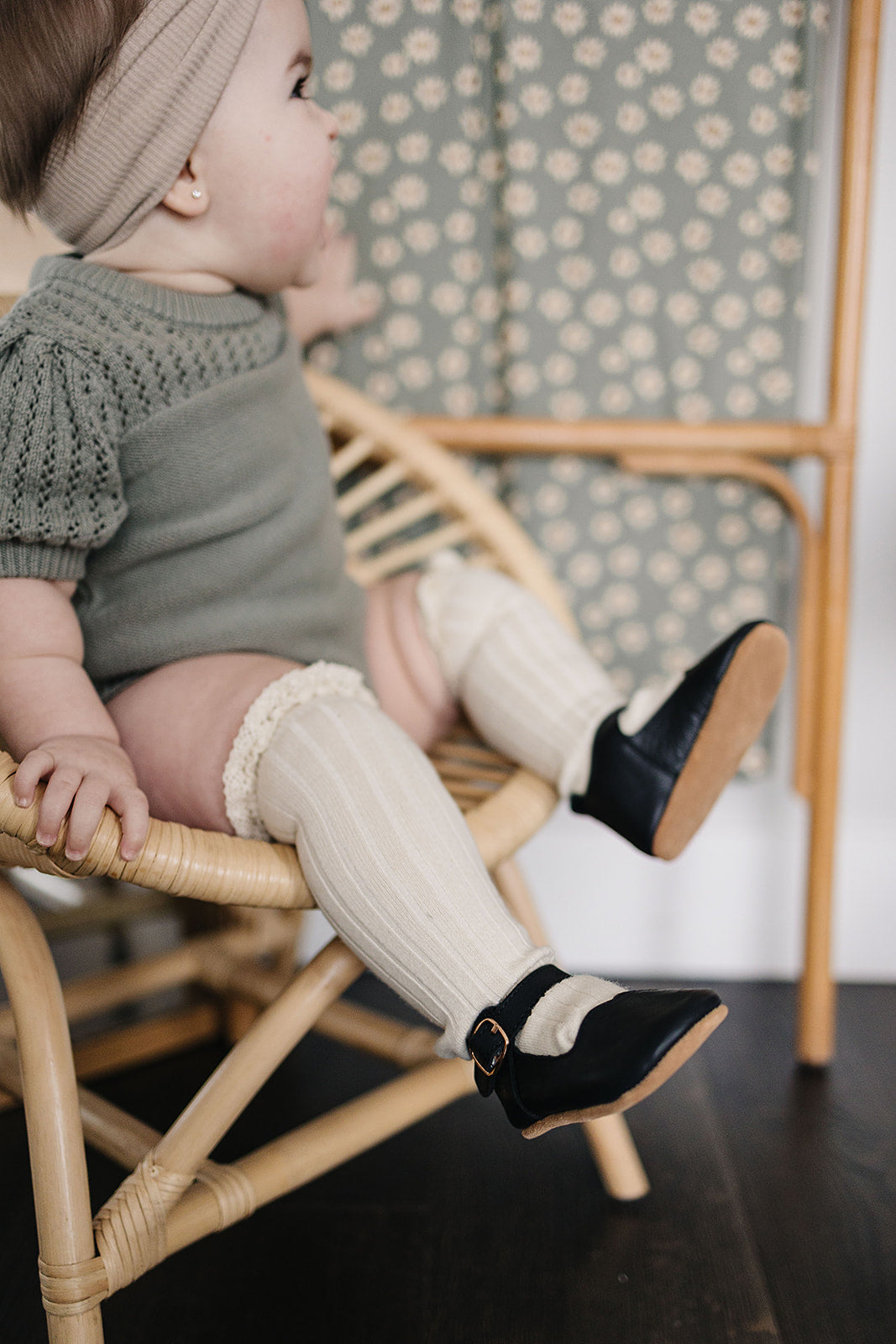 Sage Knit Shirt Romper  Mebie Baby   