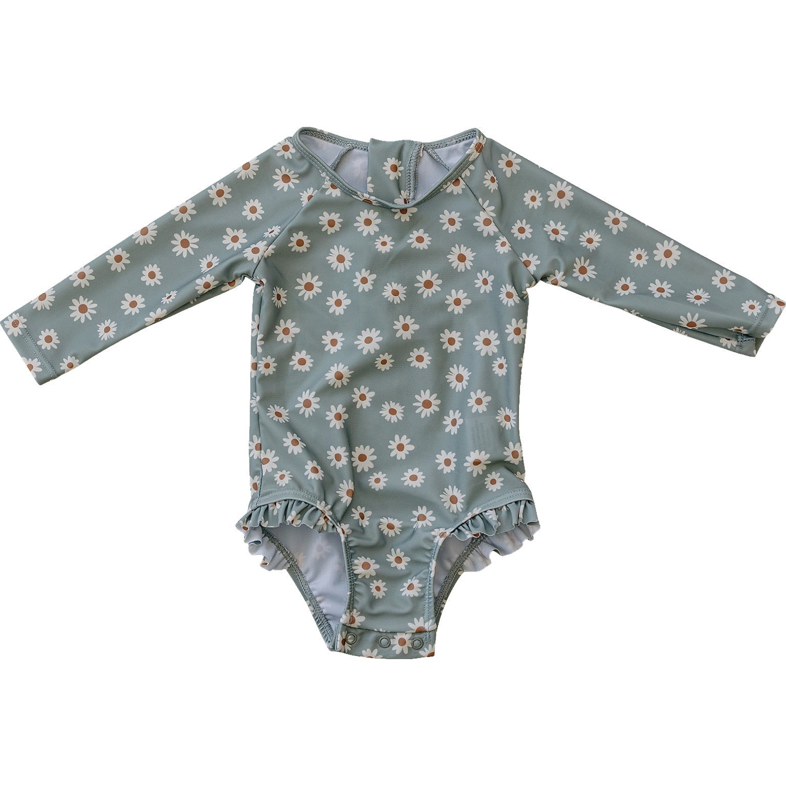 Light Green Daisy Long Sleeve One Piece  Mebie Baby   