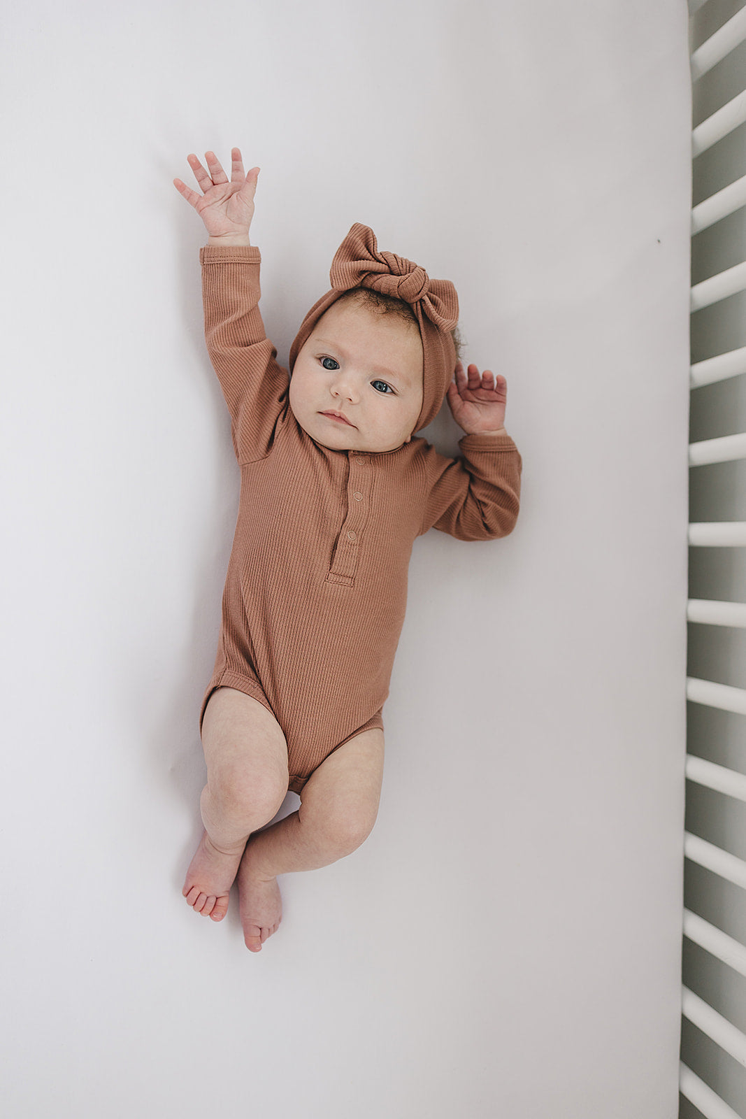 Dusty Rose Organic Snap Long Sleeve Ribbed Bodysuit  Mebie Baby   