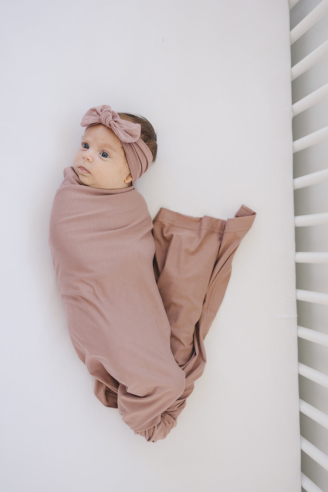 Dusty Rose Bamboo Stretch Swaddle  Mebie Baby   