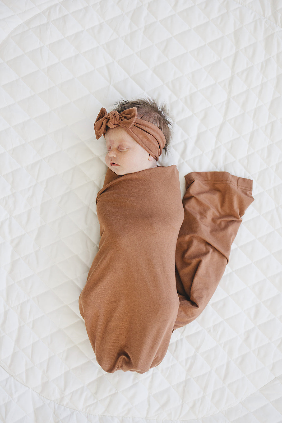 Rust Bamboo Stretch Swaddle  Mebie Baby   