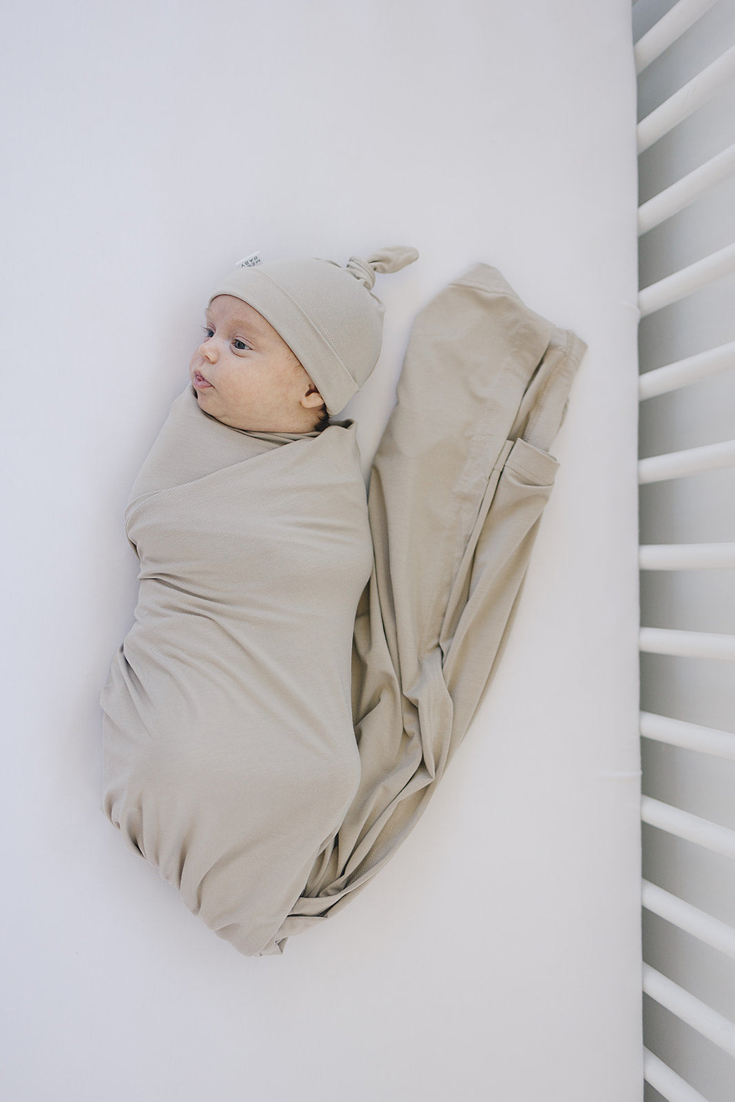 Oatmeal Bamboo Stretch Swaddle  Mebie Baby   