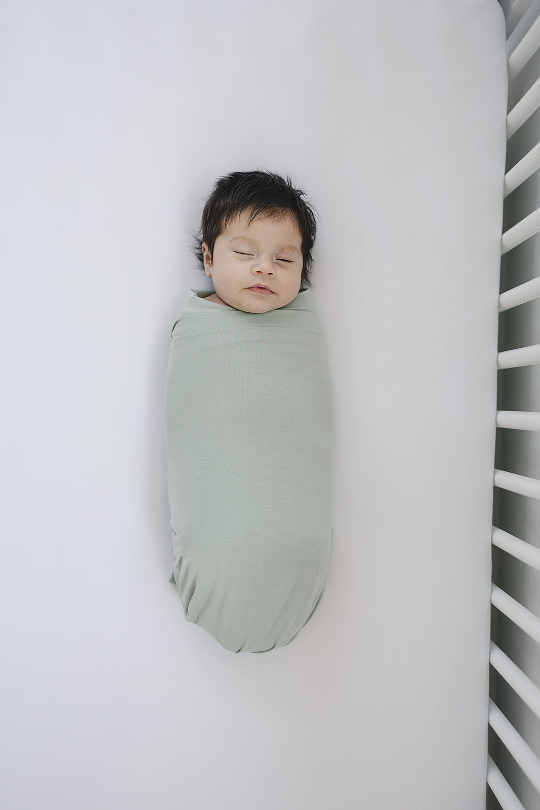 Sage Bamboo Stretch Swaddle  Mebie Baby   