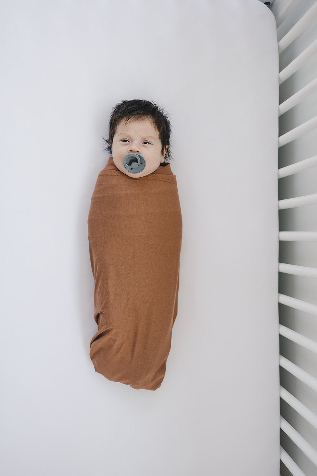 Rust Bamboo Stretch Swaddle  Mebie Baby   