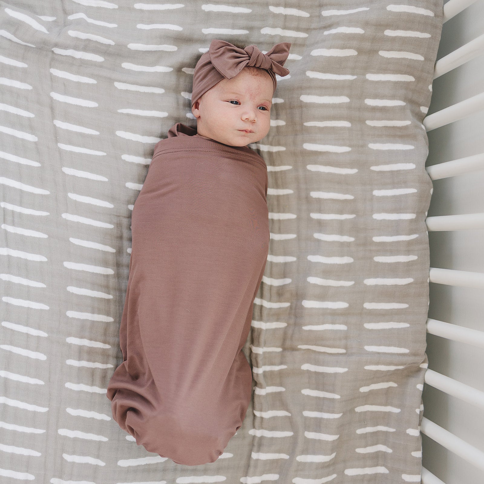 Plum Bamboo Stretch Swaddle  Mebie Baby   