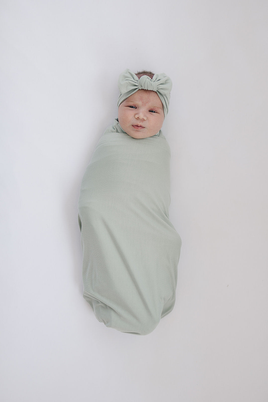 Sage Bamboo Stretch Swaddle  Mebie Baby   