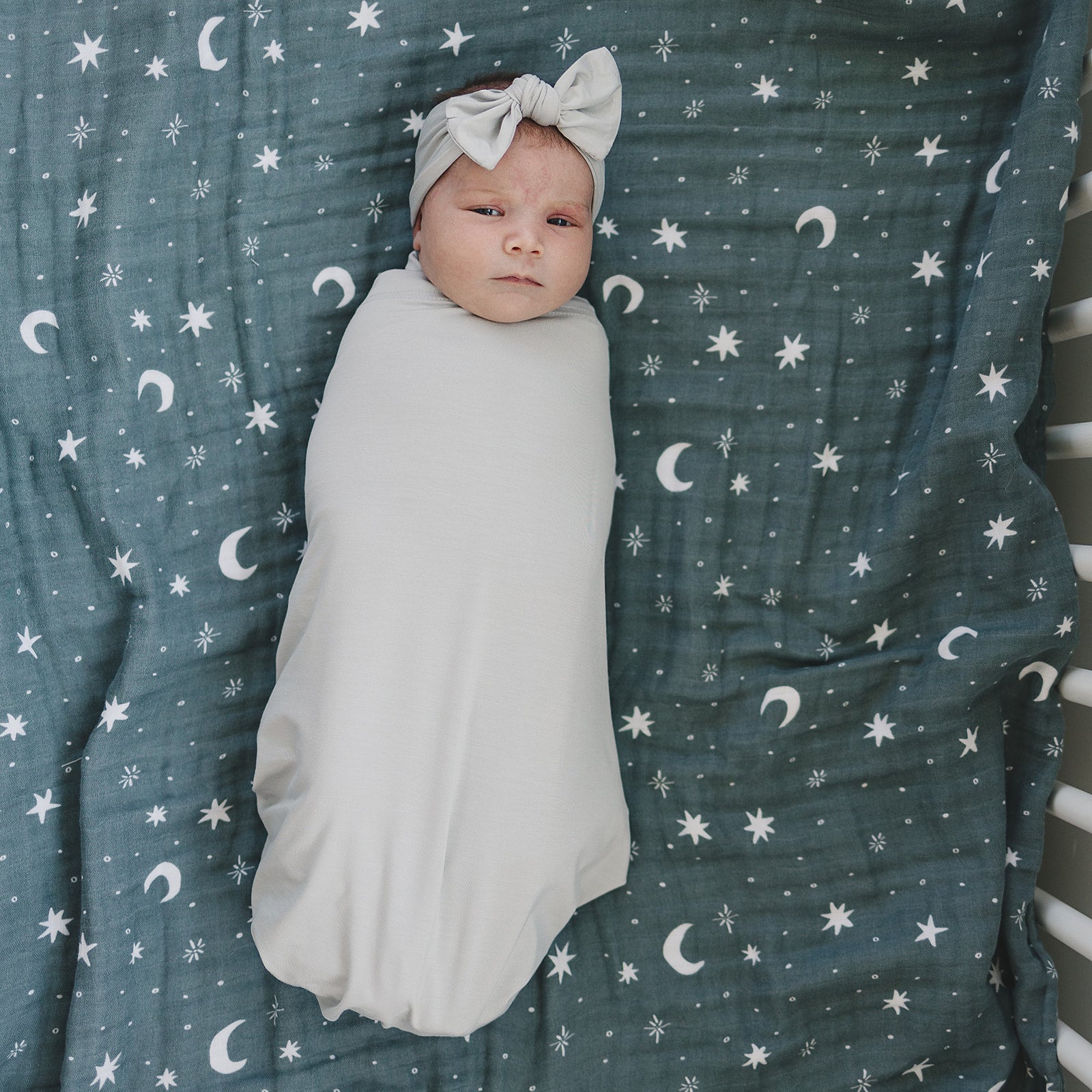 Stone Bamboo Stretch Swaddle  Mebie Baby   