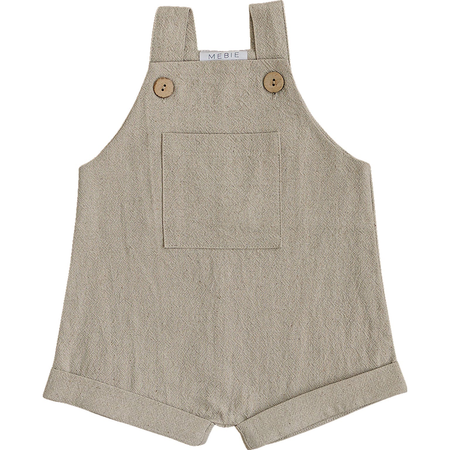 Oatmeal Short Linen Overall  Mebie Baby   