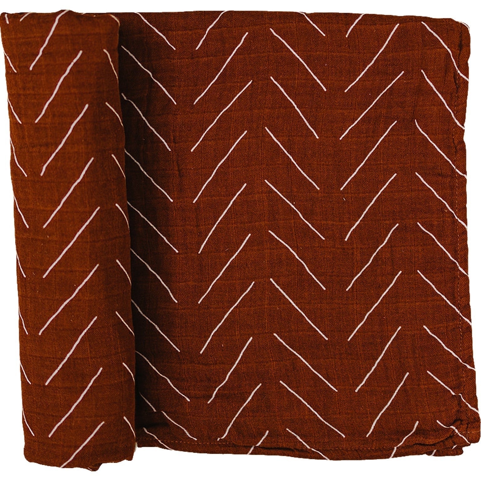 Rust Mudcloth Muslin Swaddle Blanket  Mebie Baby   