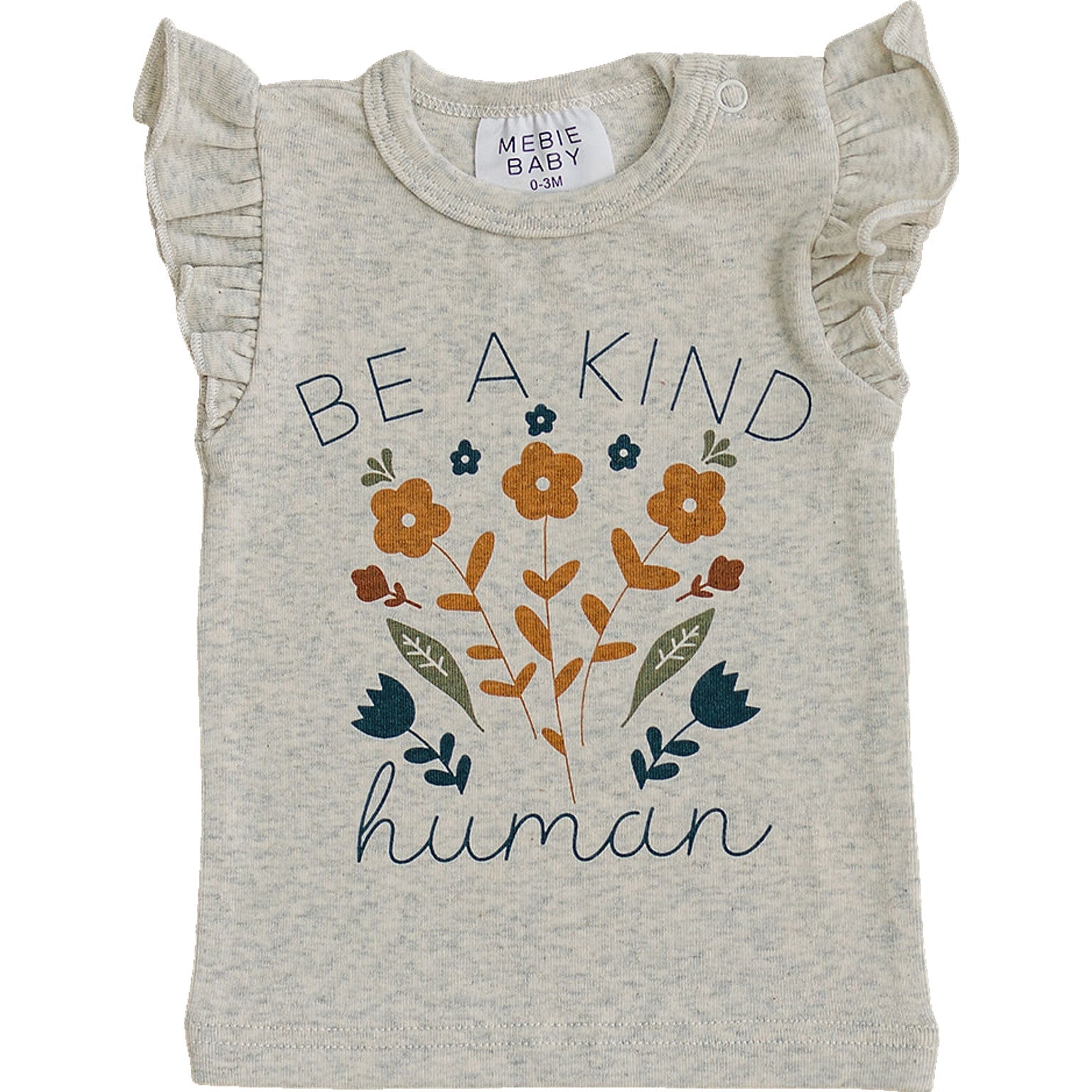 Be A Kind Human Ruffle Tee  Mebie Baby   