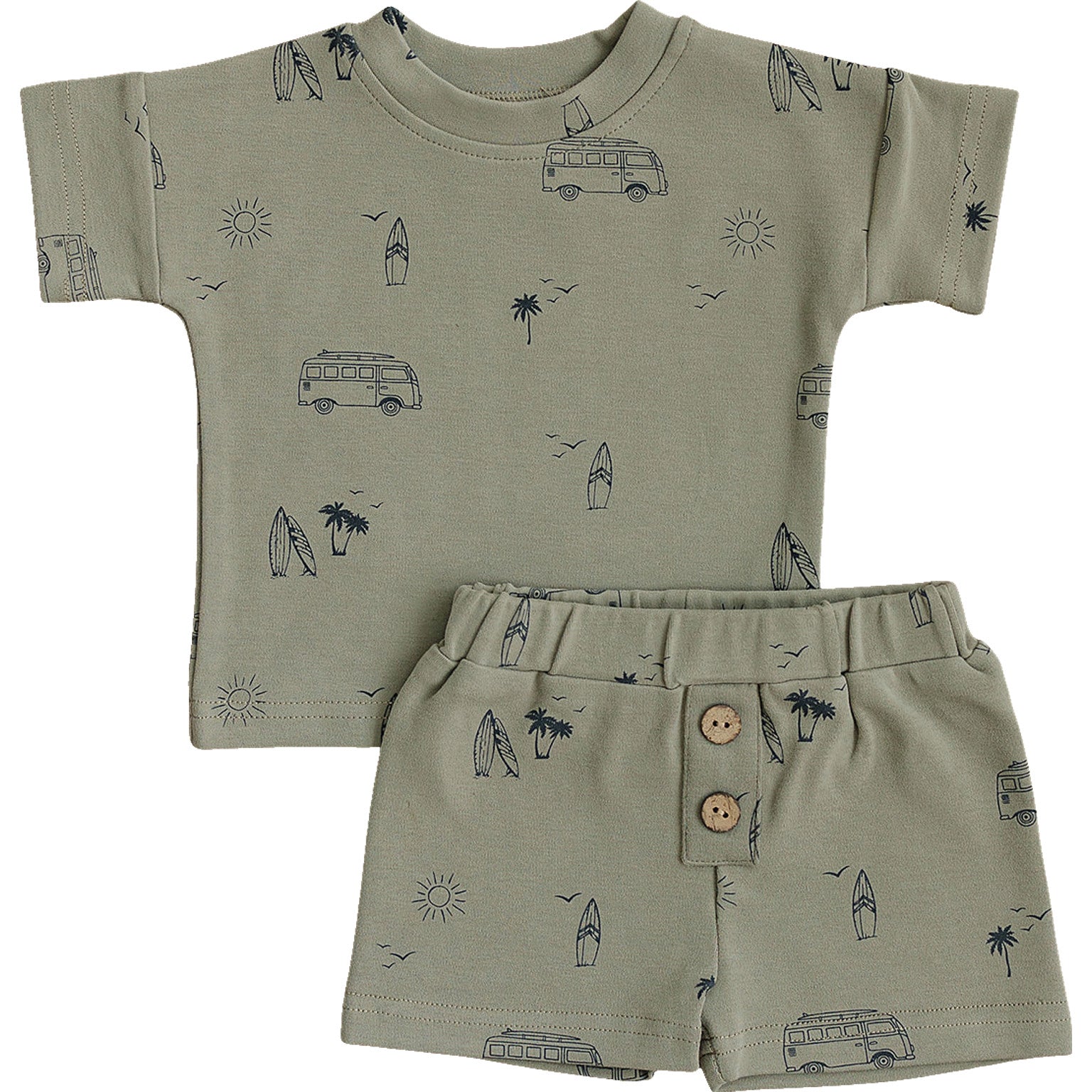 Beach Button Short Set  Mebie Baby   