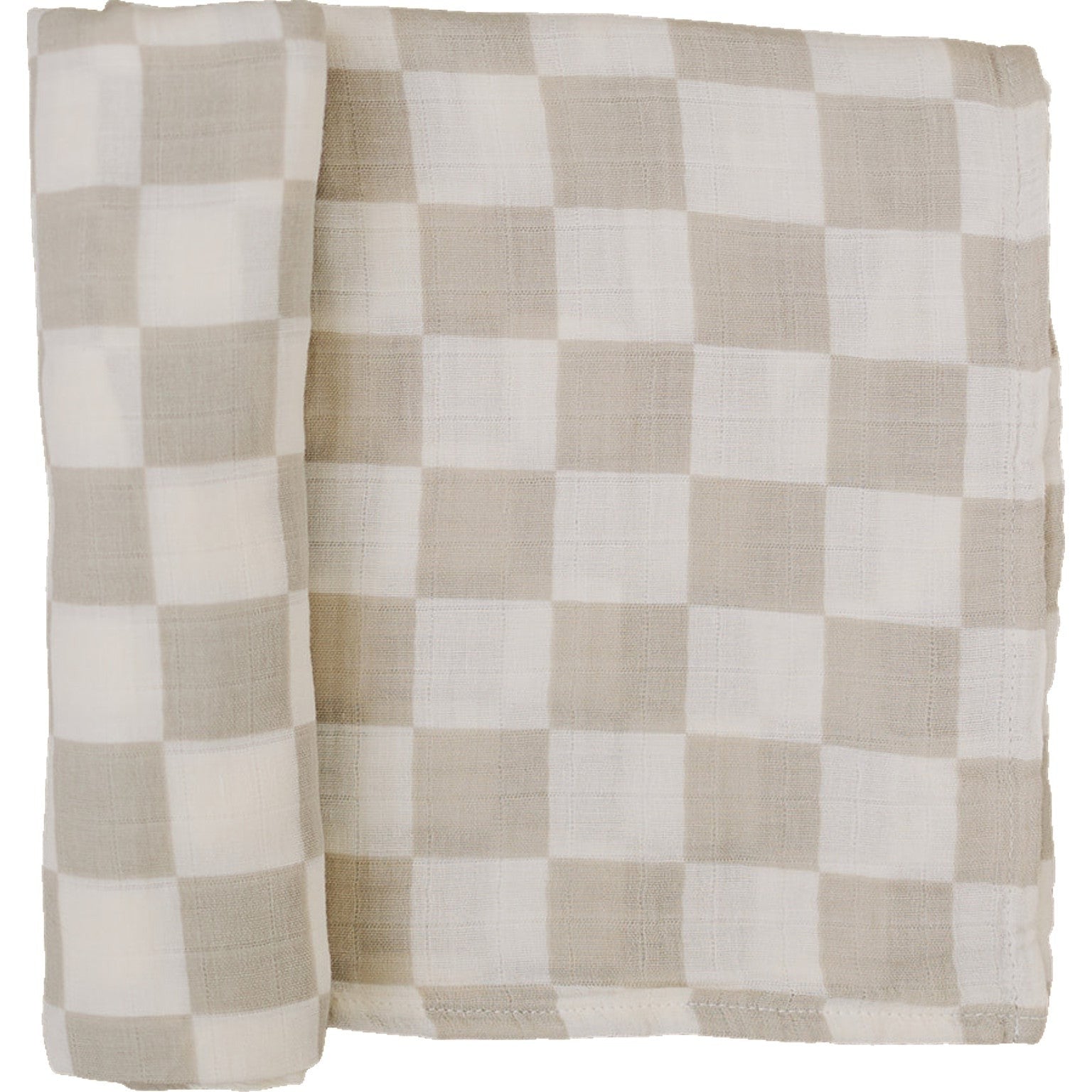 Taupe Checkered Muslin Swaddle Blanket  Mebie Baby   