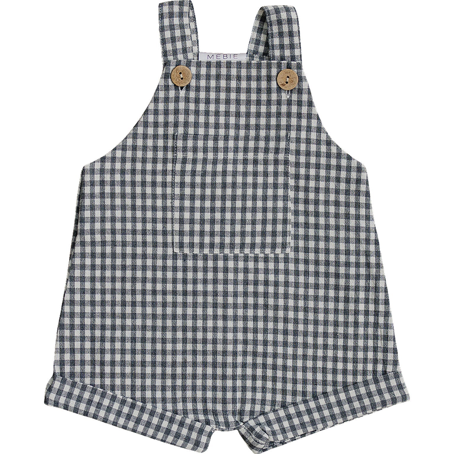 Gingham Short Linen Overalls  Mebie Baby   