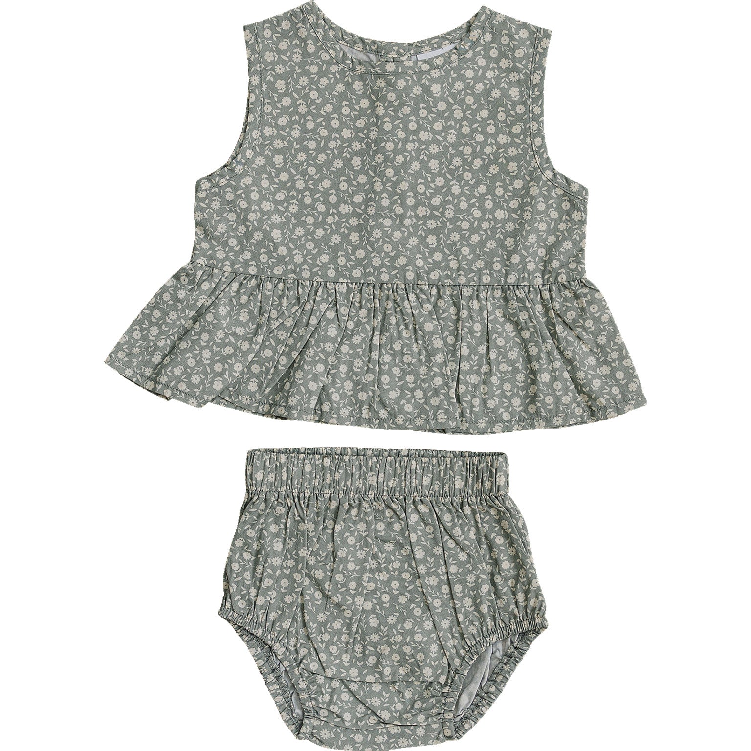 Light Green Floral Peplum Set  Mebie Baby   