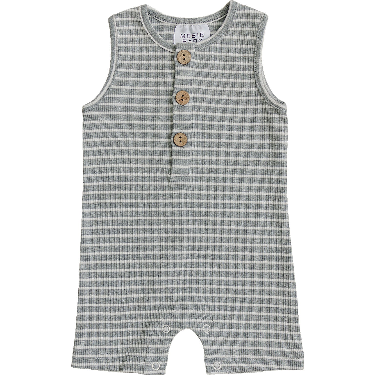 Grey Stripe Short Romper  Mebie Baby   