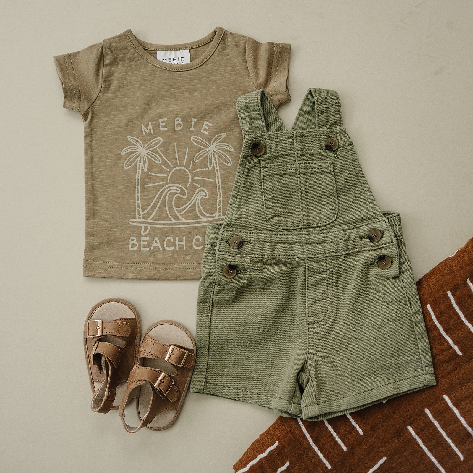 Army Green Twill Overall  Mebie Baby   