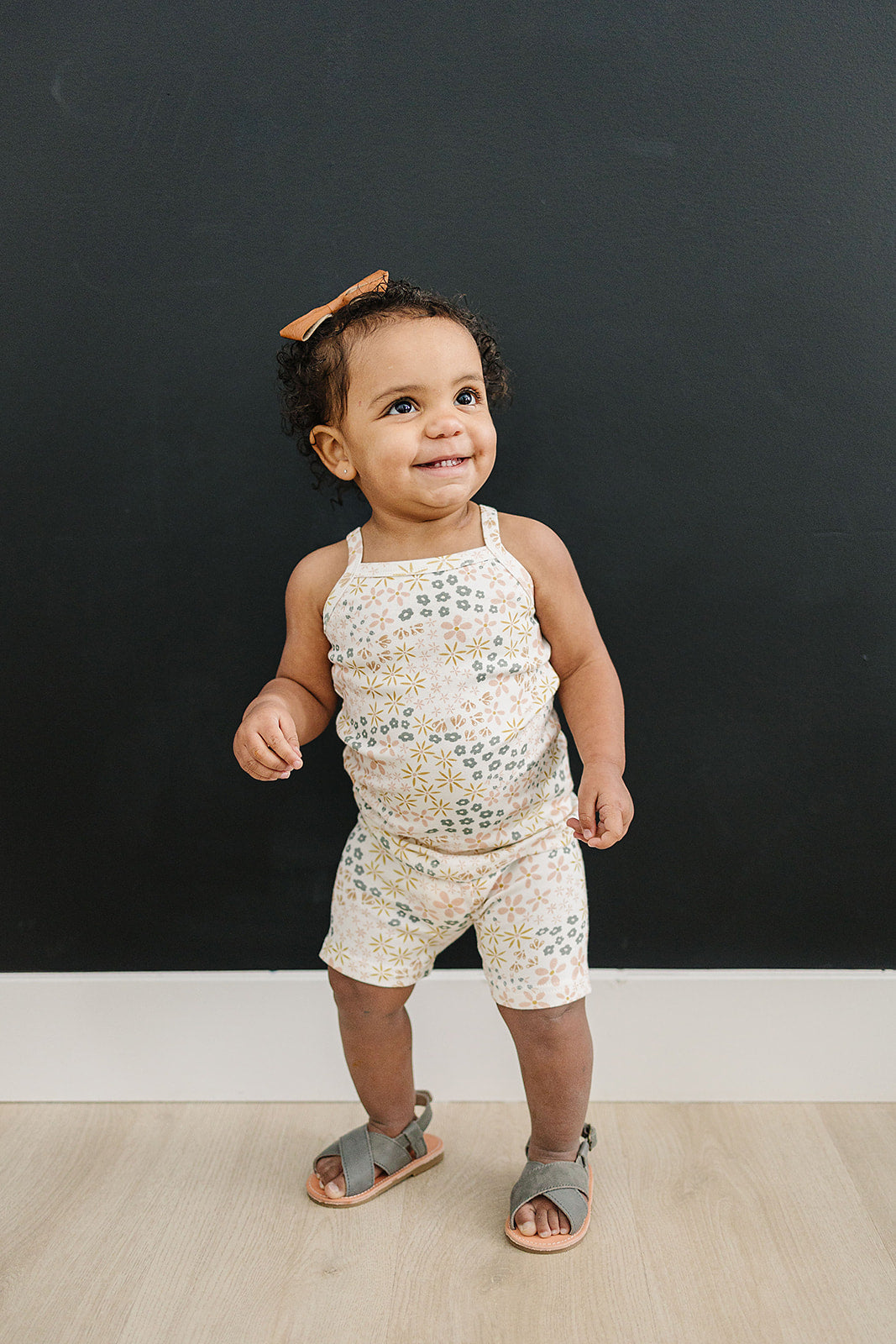 Spring Floral Tank + Biker Short Set  Mebie Baby   