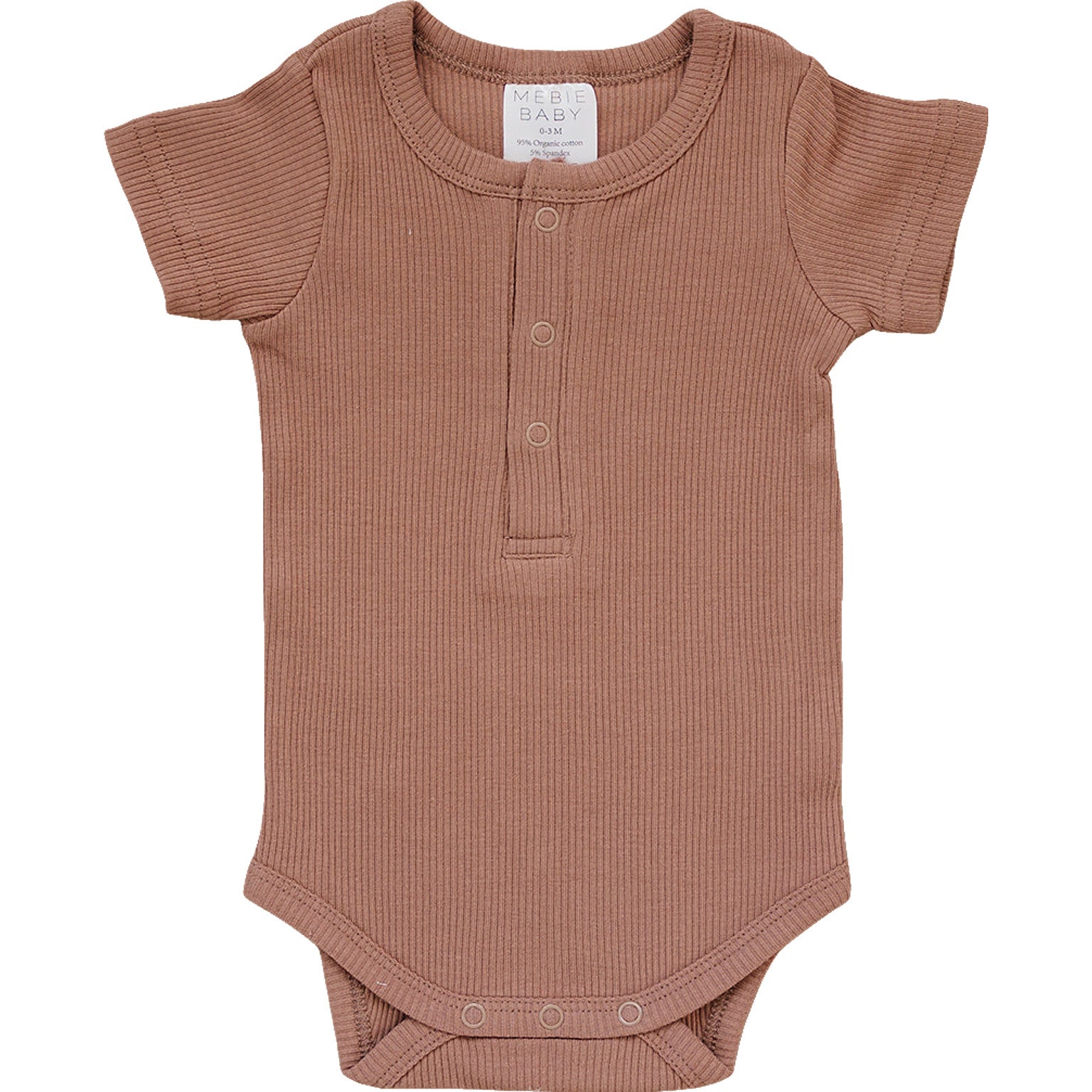 Dusty Rose Organic Cotton Ribbed Snap Bodysuit  Mebie Baby   