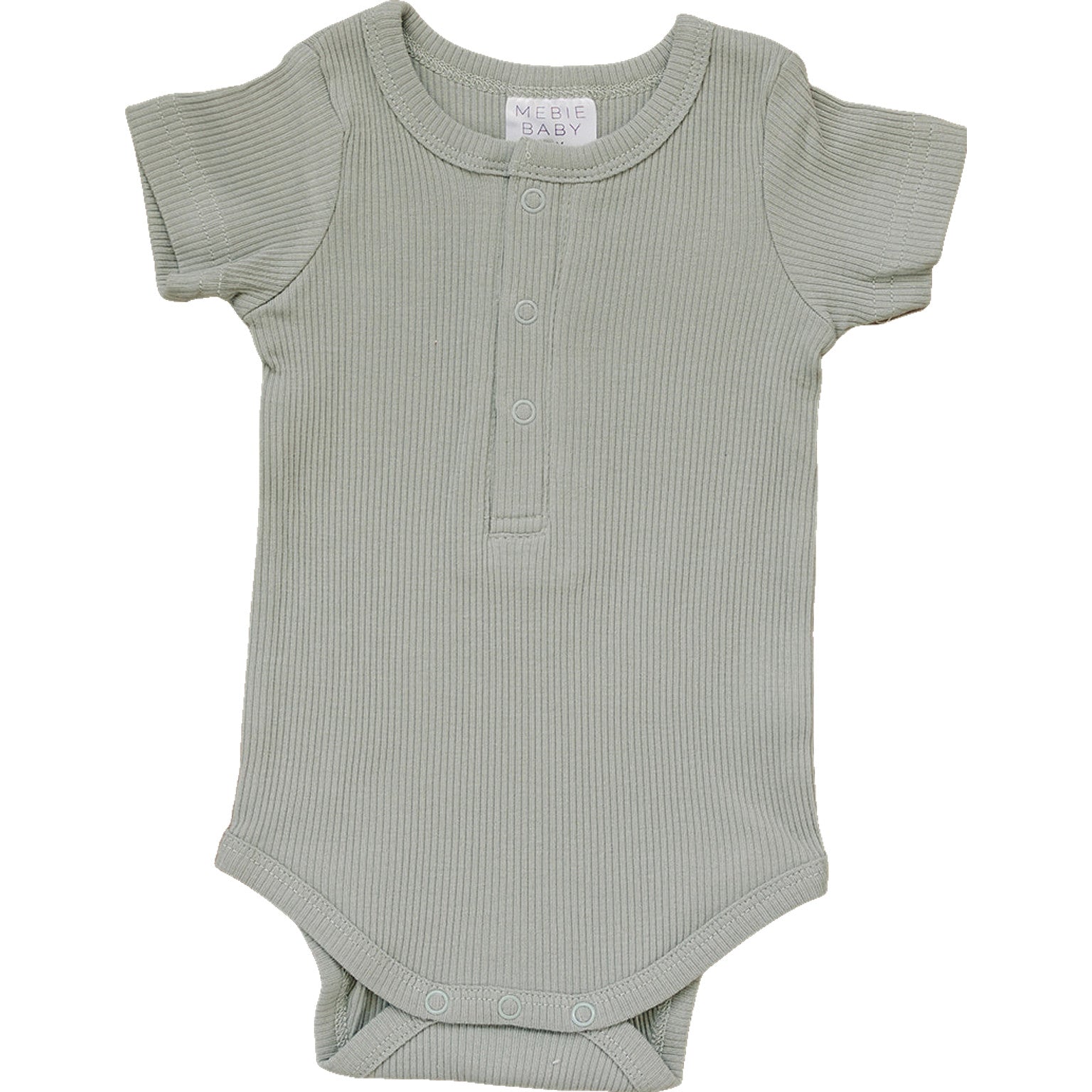 Sage Organic Cotton Ribbed Snap Bodysuit  Mebie Baby   