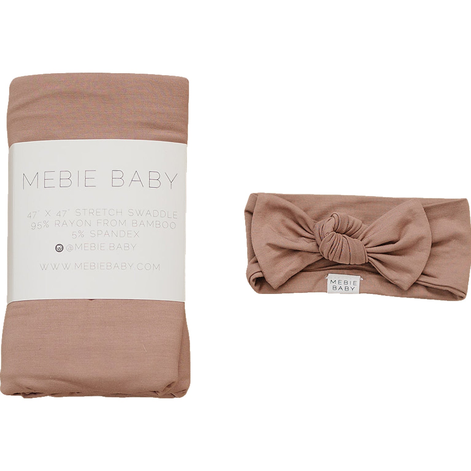 Dusty Rose Bamboo Head Wrap Set  Mebie Baby   