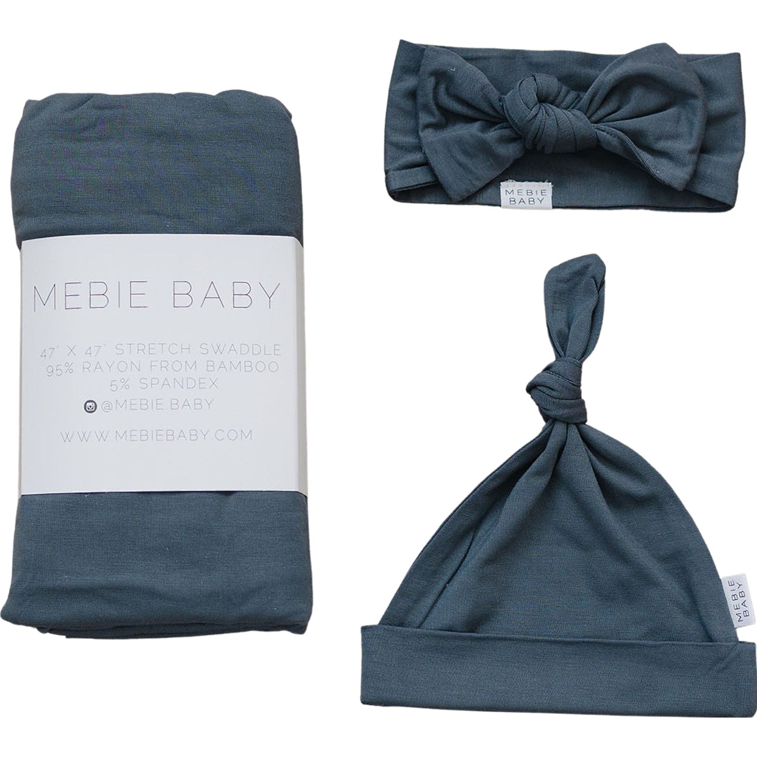 Charcoal Bamboo Hat OR Head Wrap Set  Mebie Baby   