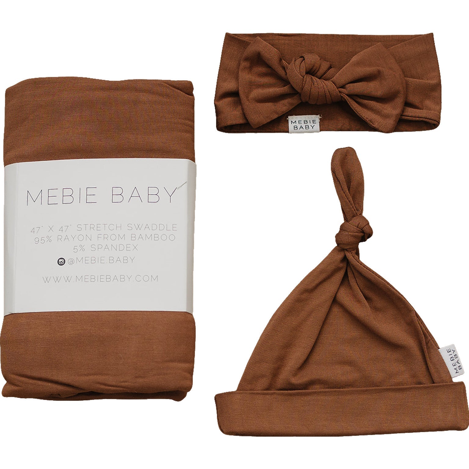 Rust Bamboo Hat OR Head Wrap Set  Mebie Baby   