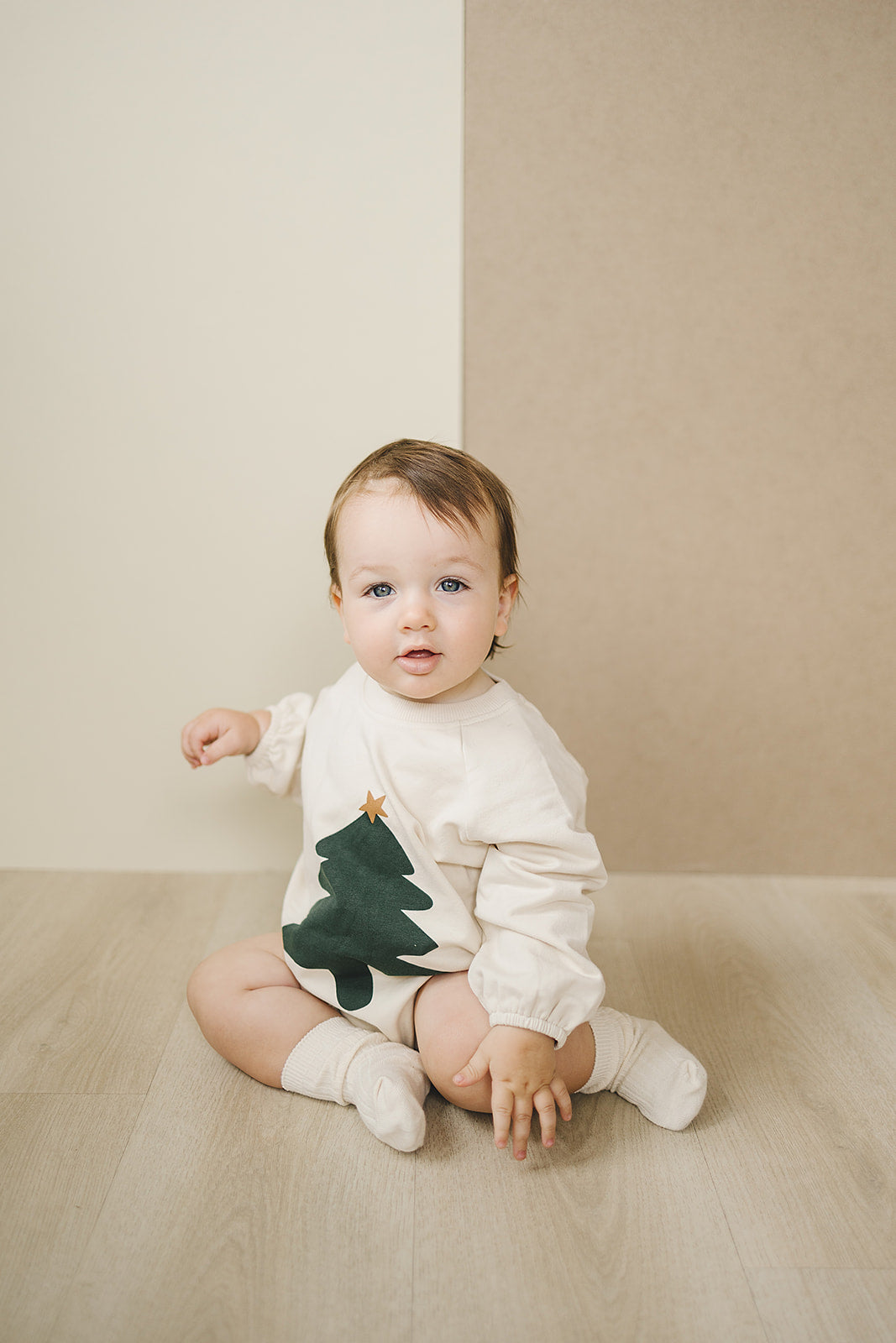 Christmas Tree French Terry Bubble Romper  Mebie Baby   