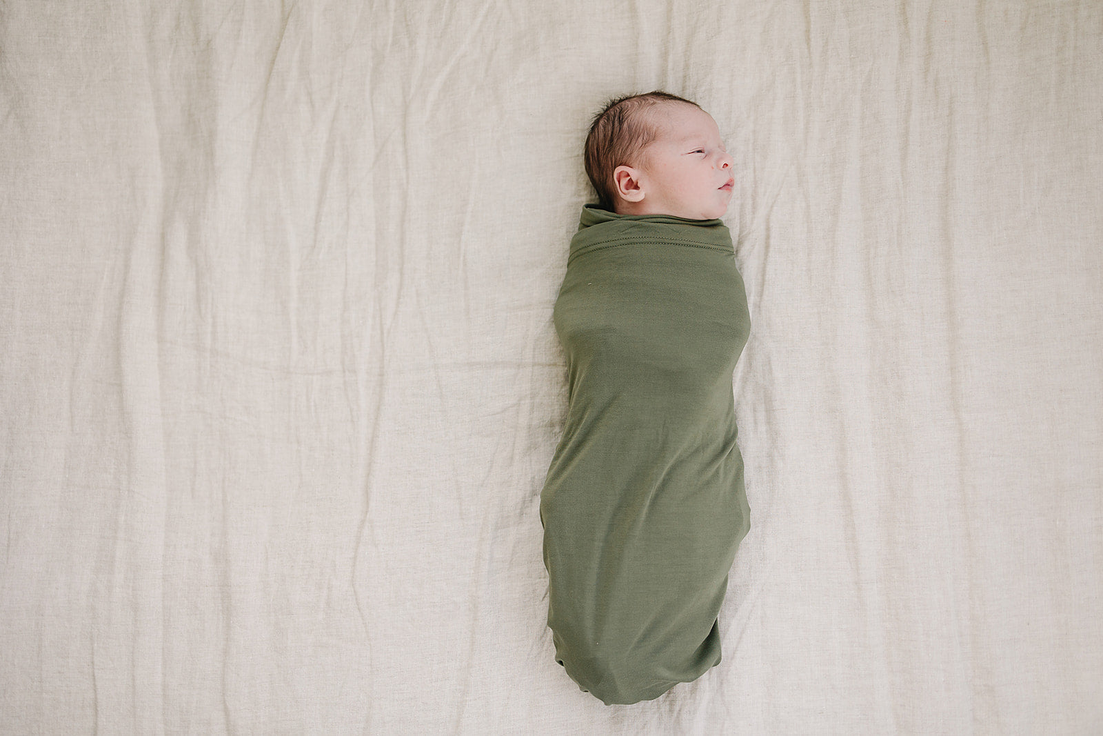 Olive Bamboo Stretch Swaddle  Mebie Baby   