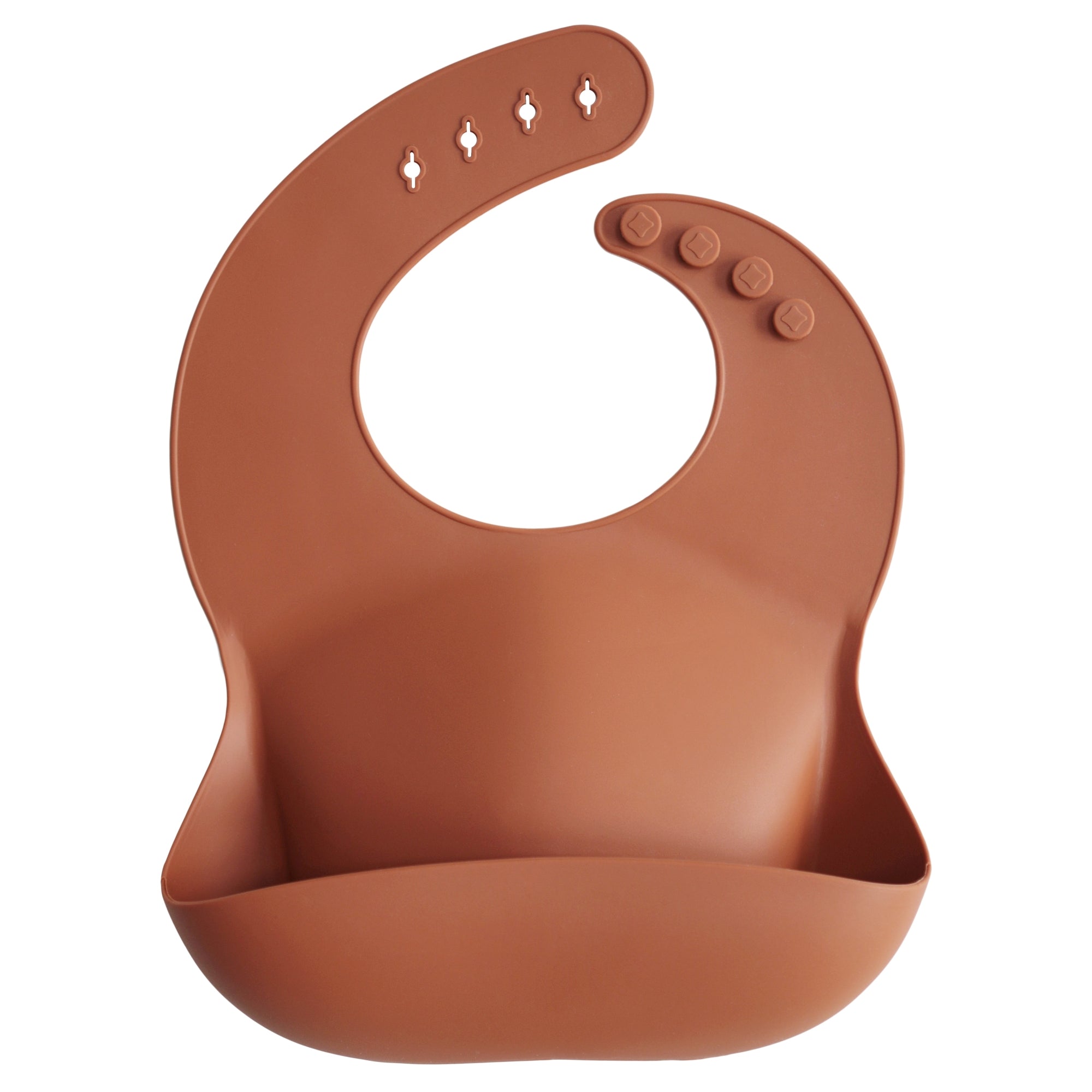 Silicone Baby Bib Silicone Bib Mushie Clay  