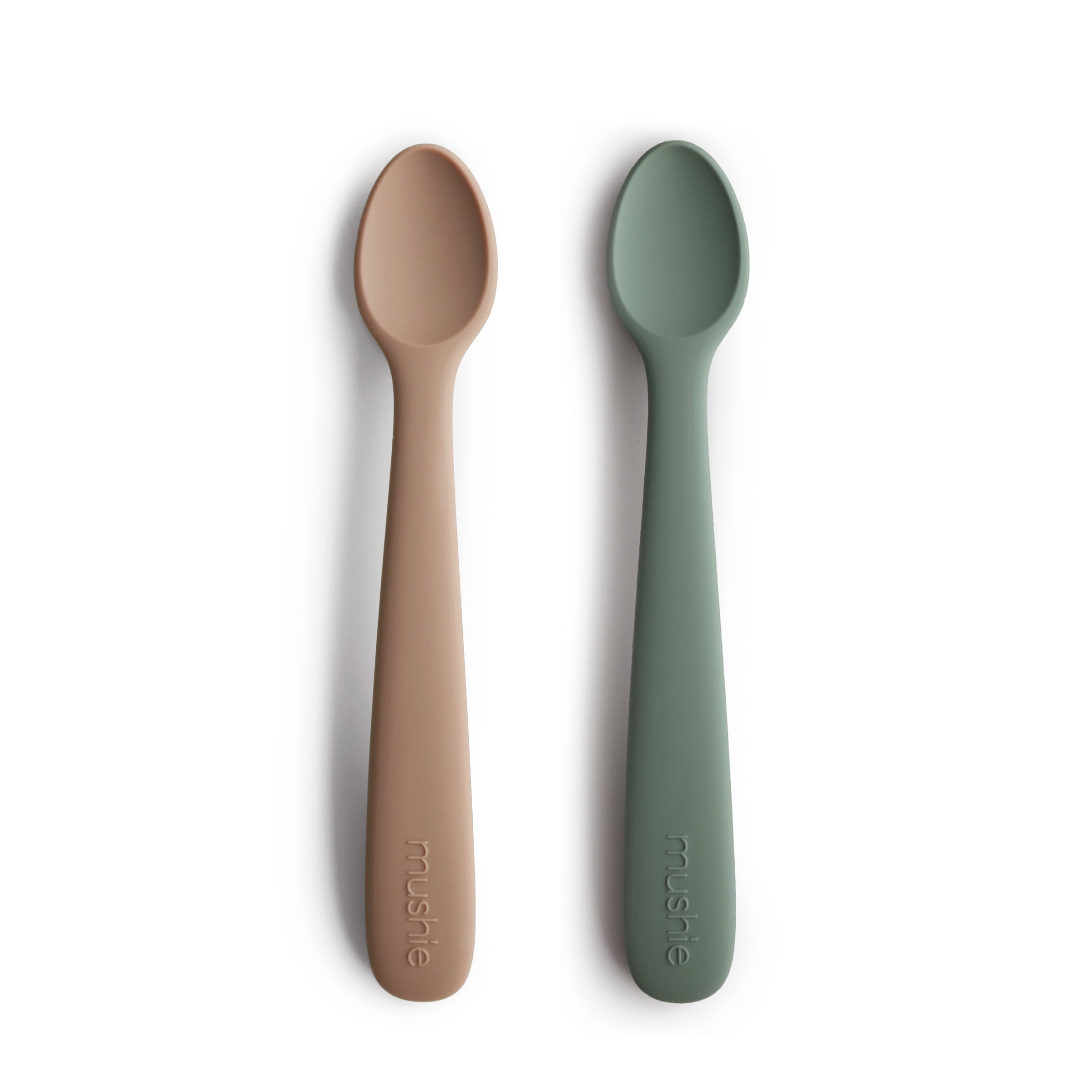 Silicone Feeding Spoons 2-Pack silicone tableware Mushie Dried Thyme/Natural  