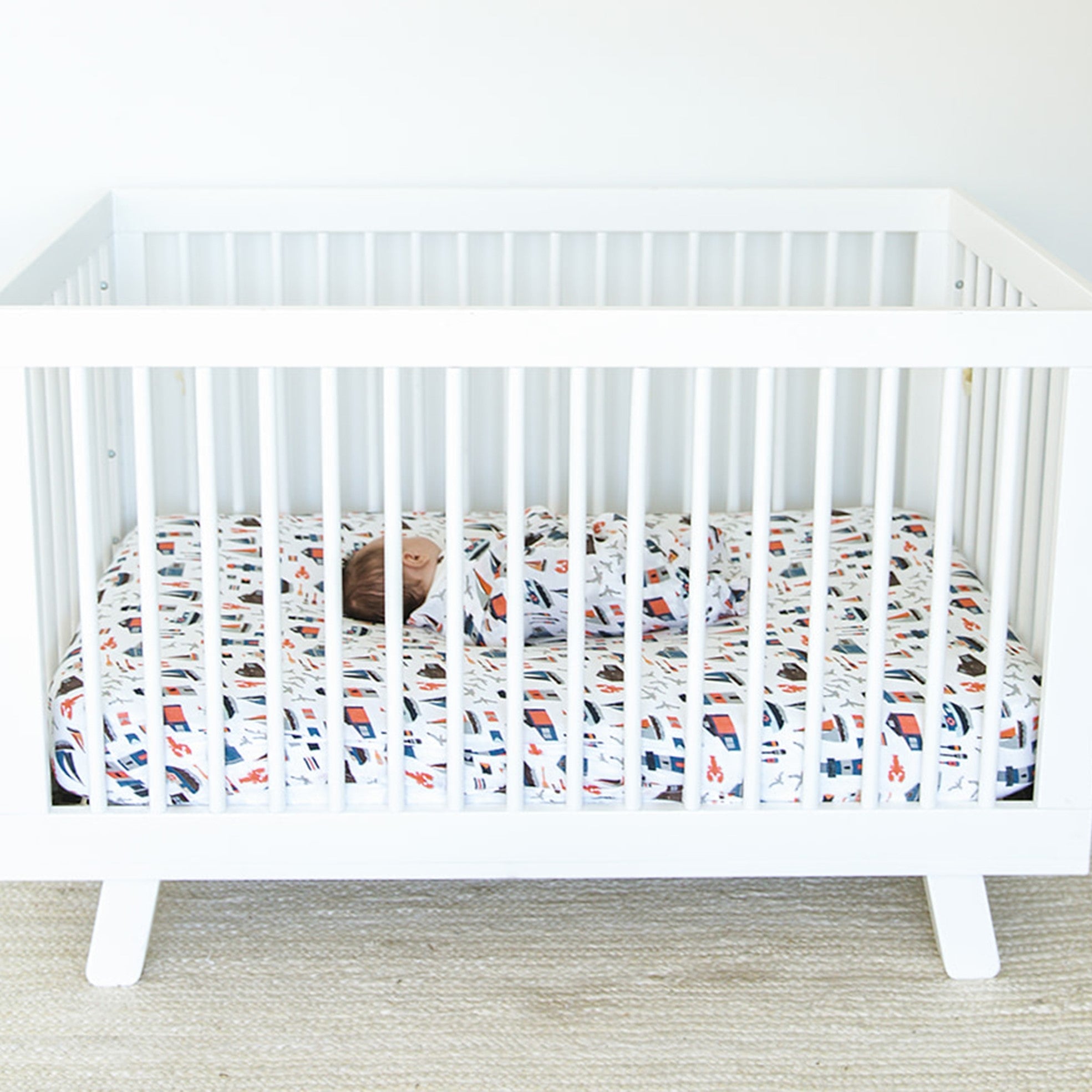 Nautical Oh So Soft Muslin Crib Sheet Crib Sheet Bebe au Lait   