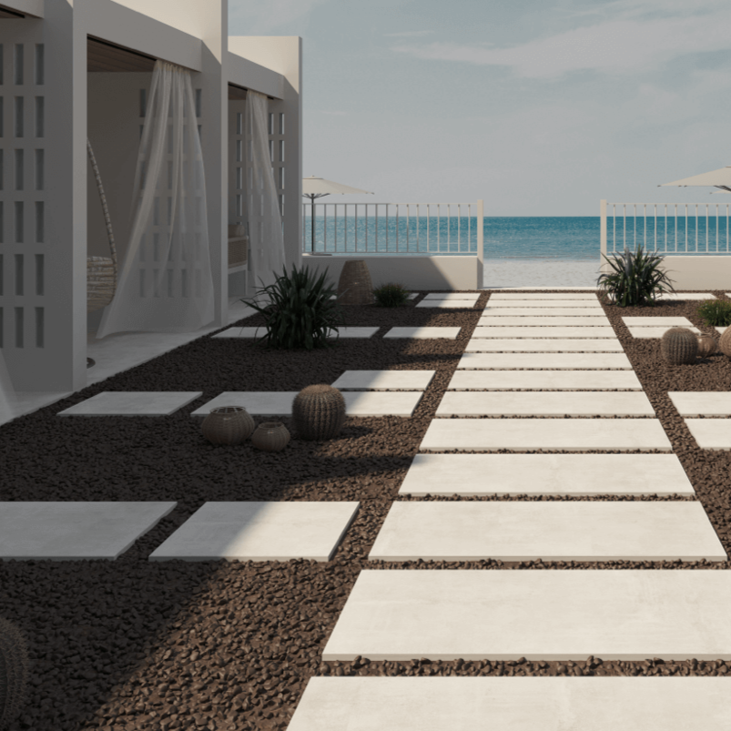 Nexos White Outdoor Color-body Porcelain Pavers 3/4"(2cm) thick - Belair Collection