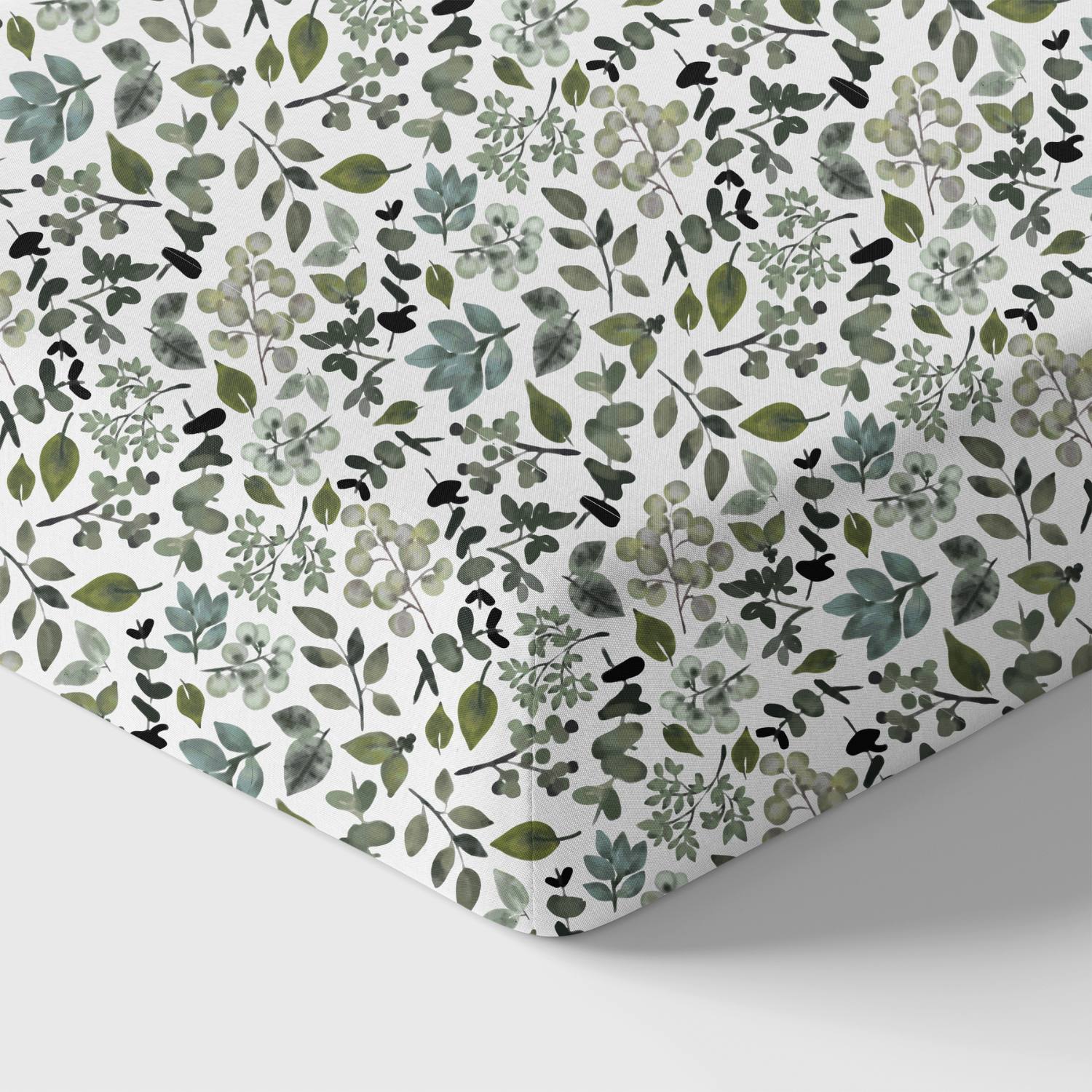 Organic Crib Sheet - Green Leaves Crib Sheets Norani Baby   