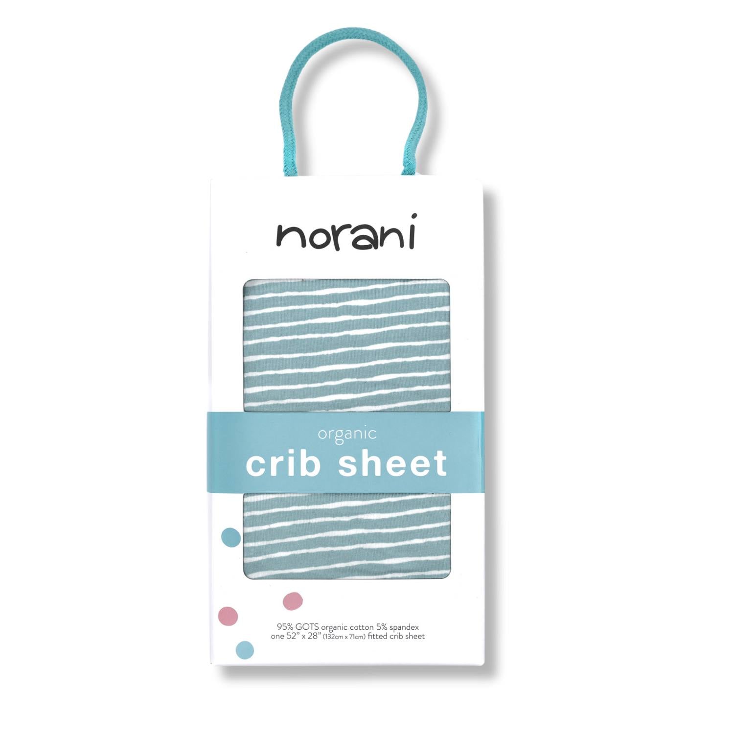 Organic Crib Sheet - Green Stripes Crib Sheets Norani Baby   