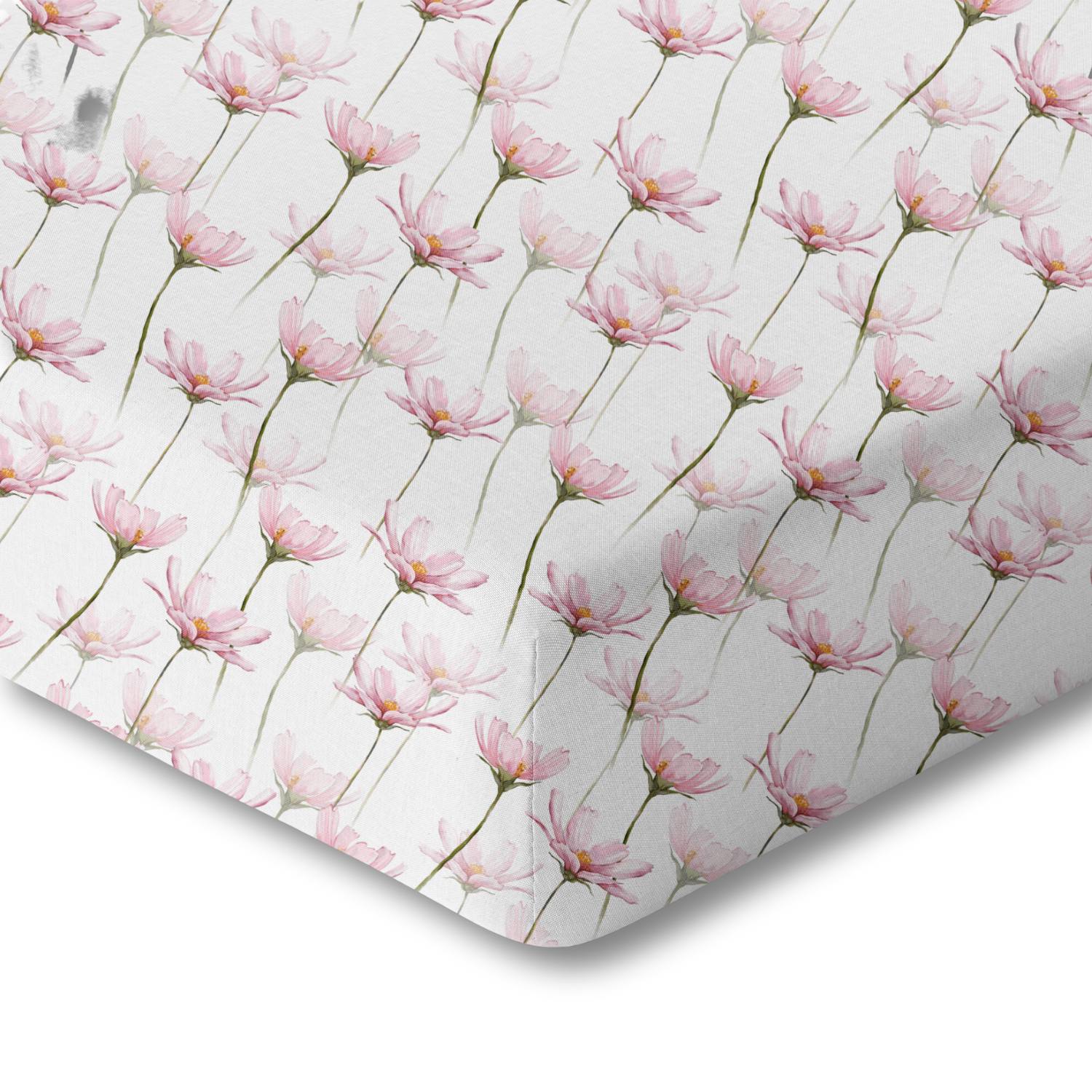 Organic Crib Sheet - Pink Petals Crib Sheets Norani Baby   