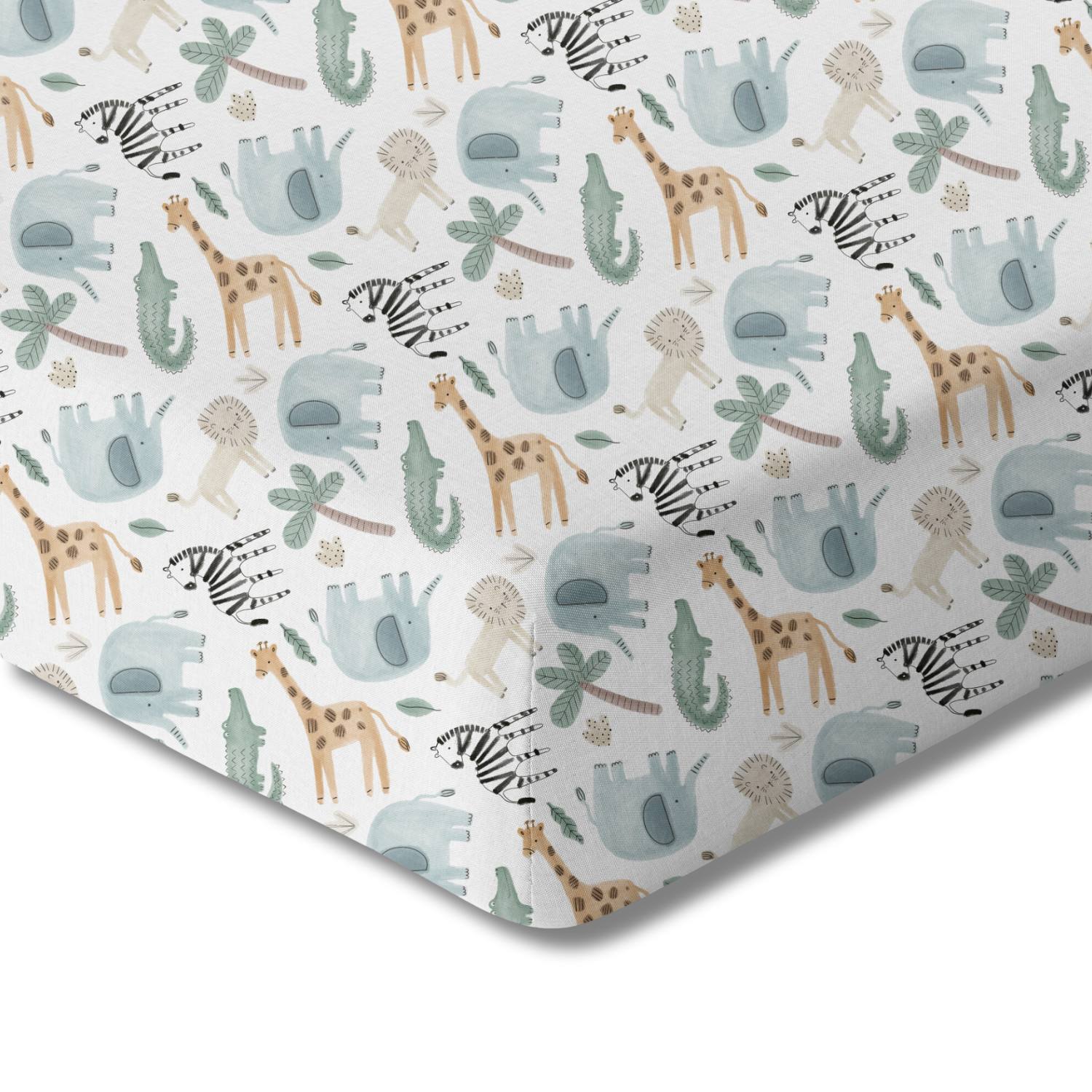 Organic Crib Sheet - Safari Animals Crib Sheets Norani Baby   