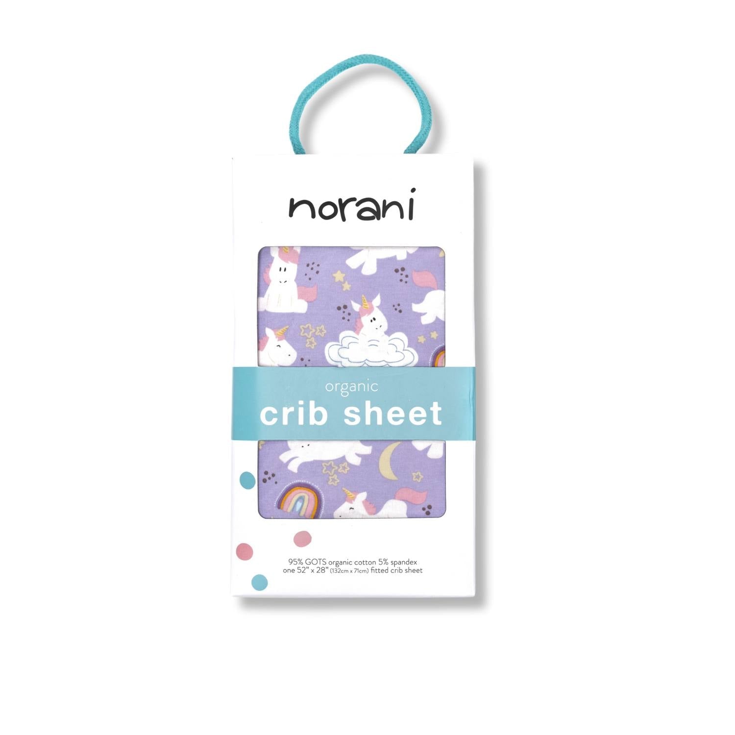 Organic Crib Sheet - Unicorns Crib Sheets Norani Baby   