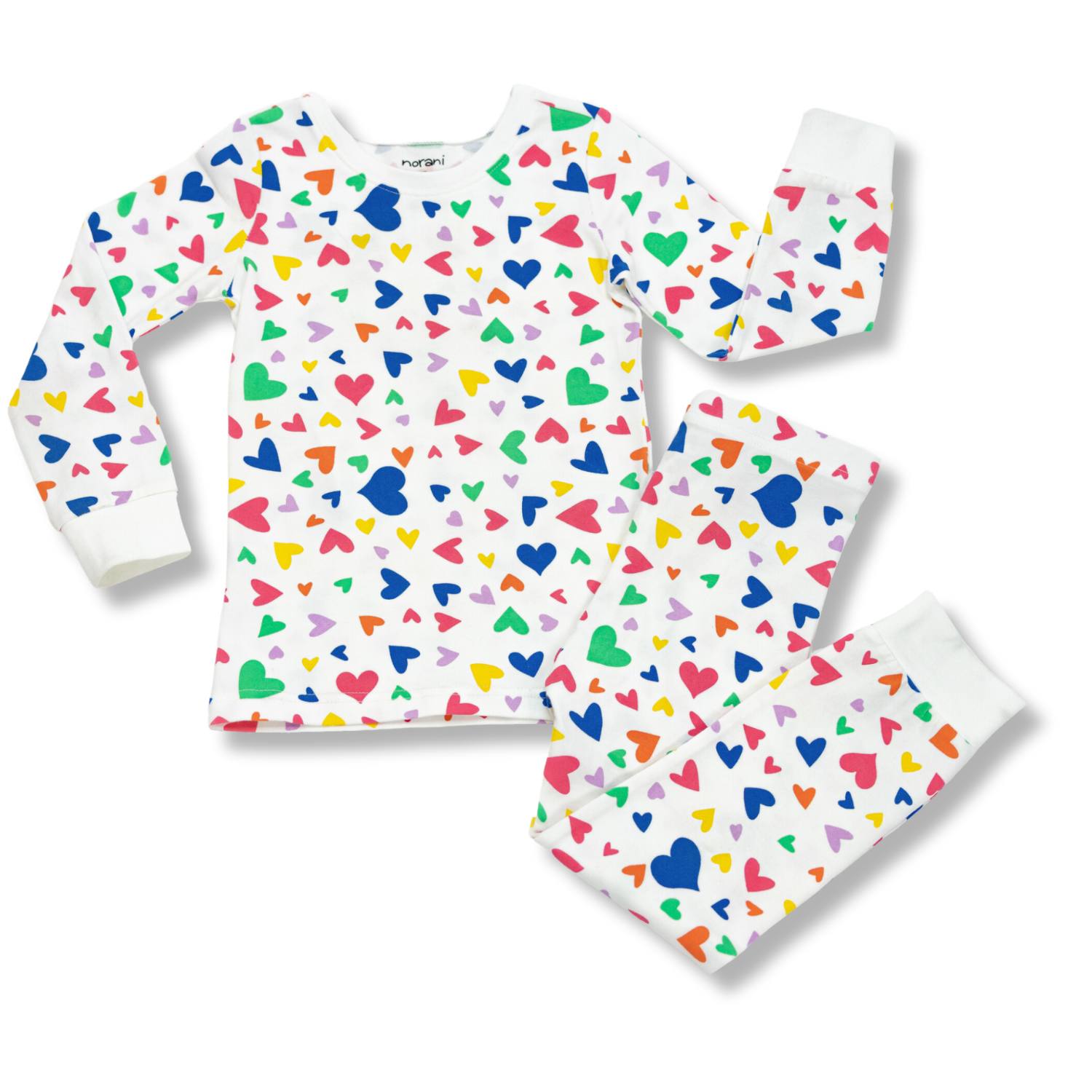 Kids Pajamas - Colorful Hearts Baby & Toddler Sleepwear Norani Baby   