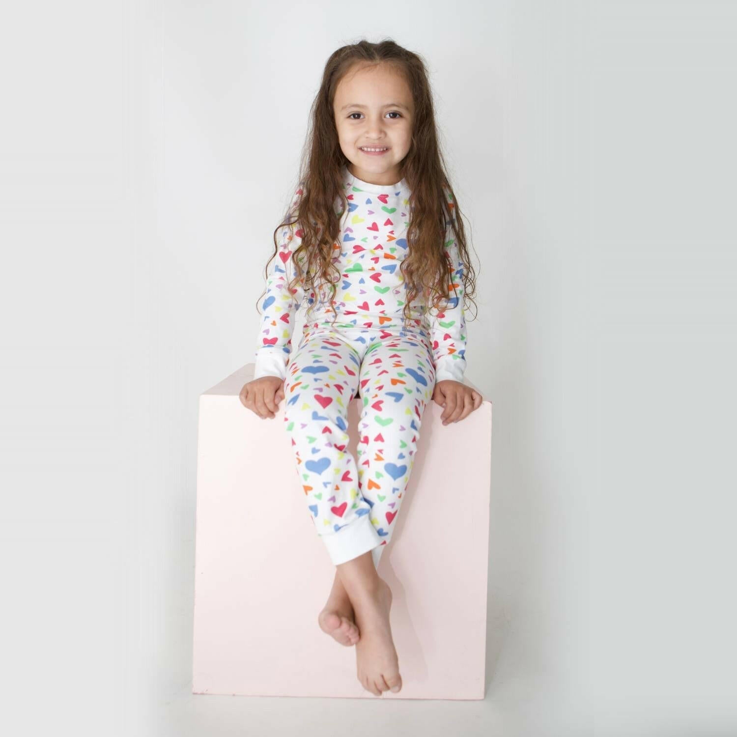 Kids Pajamas - Colorful Hearts Baby & Toddler Sleepwear Norani Baby   